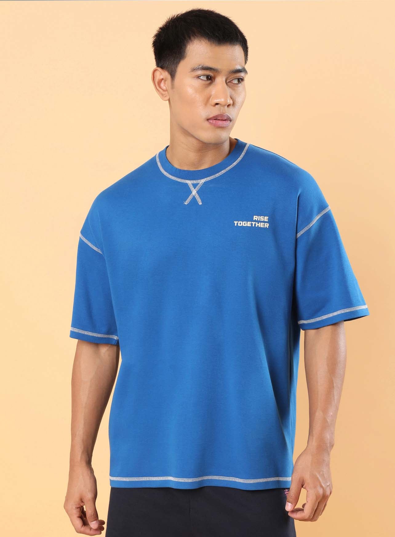 Men's Blue Rise Together Oversized T-shirt