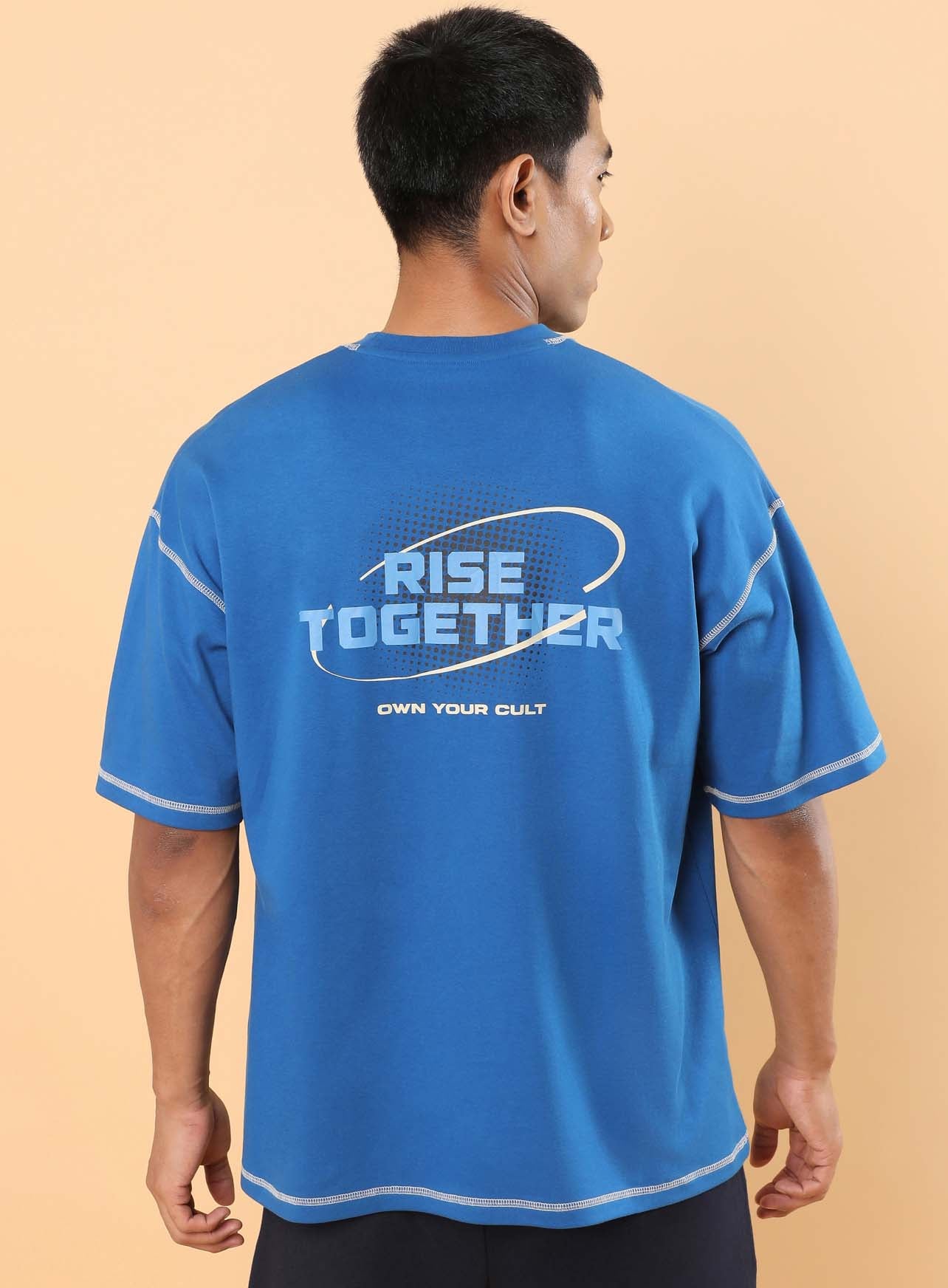 Men's Blue Rise Together Oversized T-shirt
