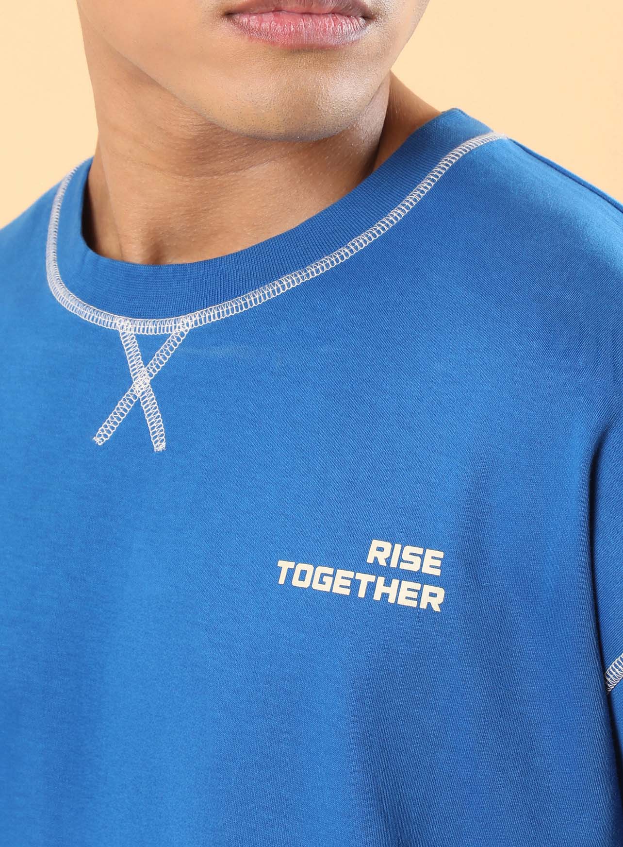 Men's Blue Rise Together Oversized T-shirt