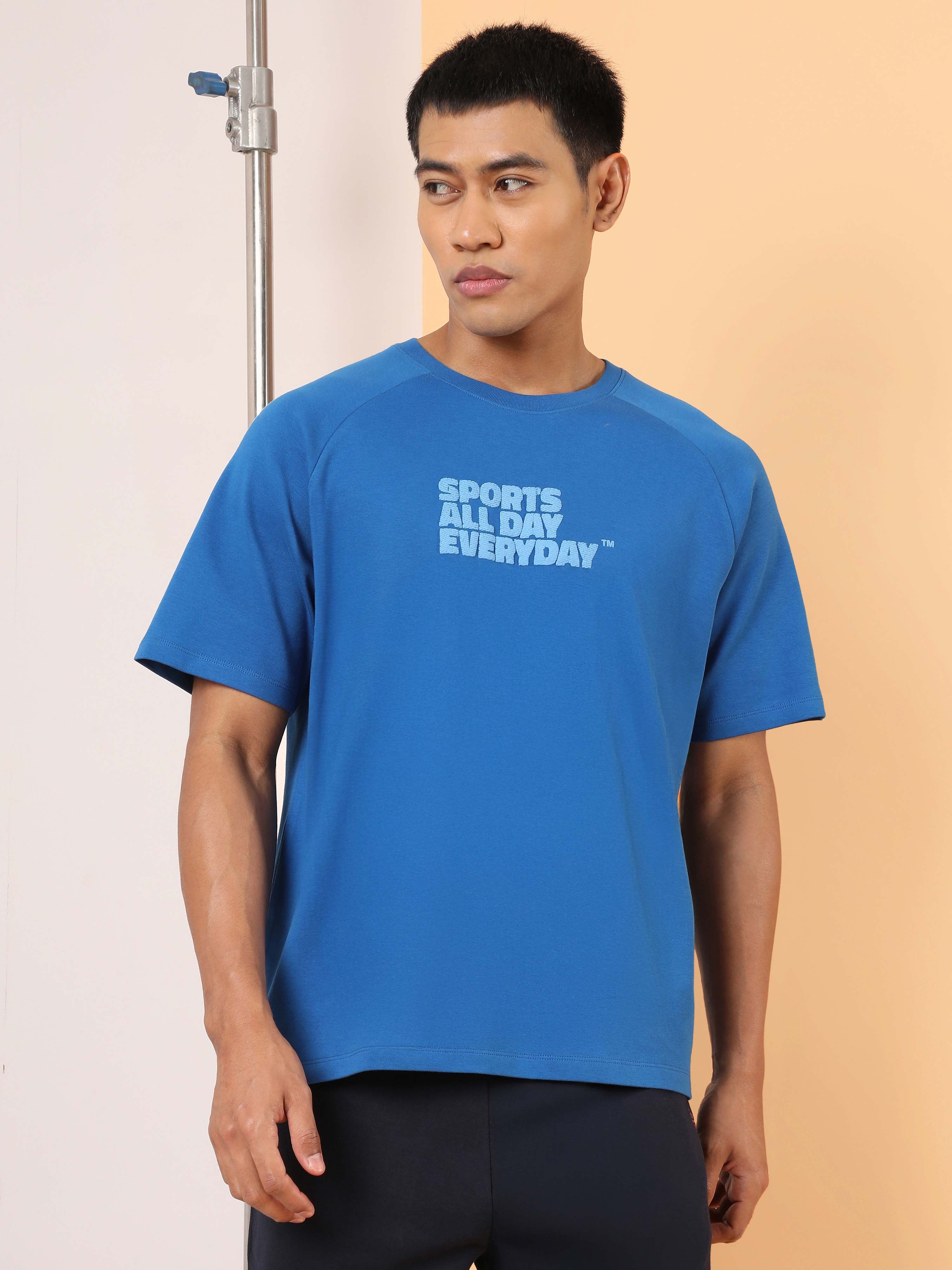 Men's Blue Sports Fan Relaxed fit T-shirt