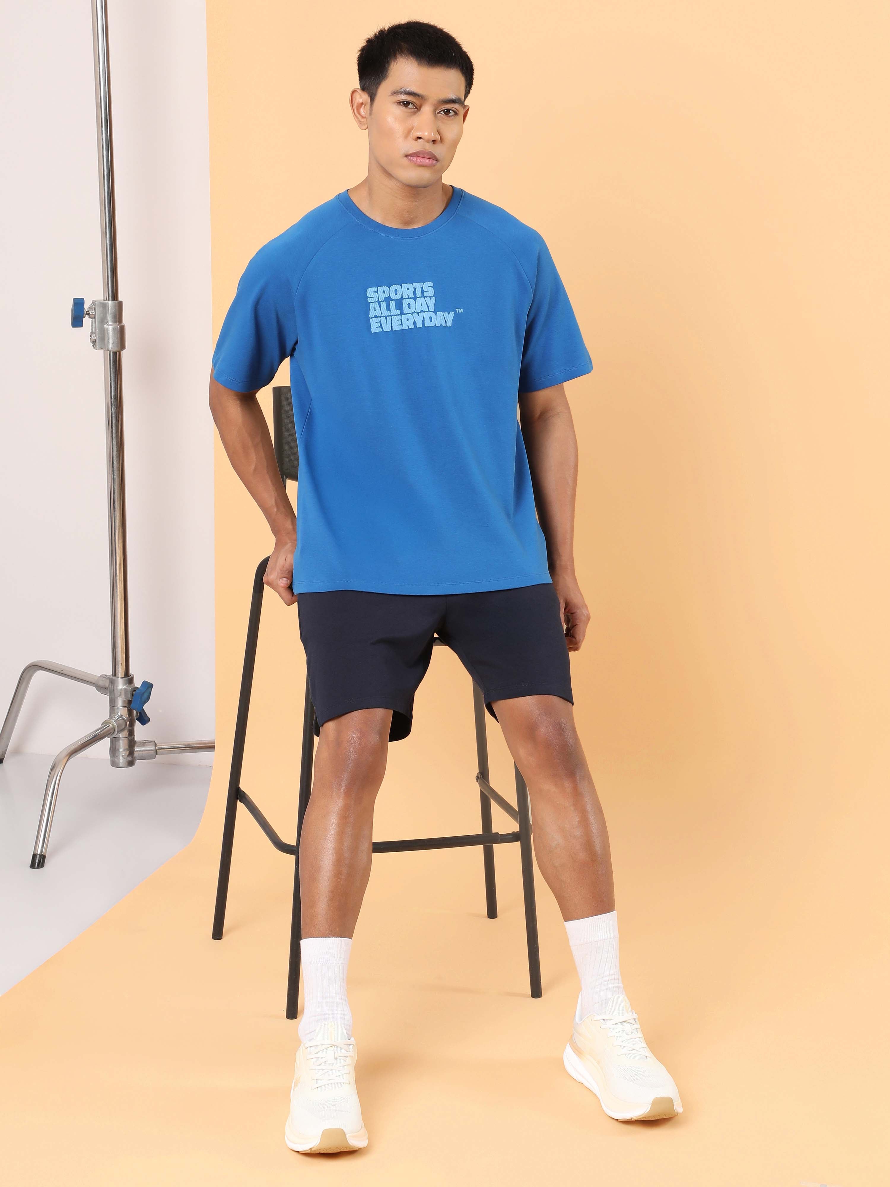 Men's Blue Sports Fan Relaxed fit T-shirt