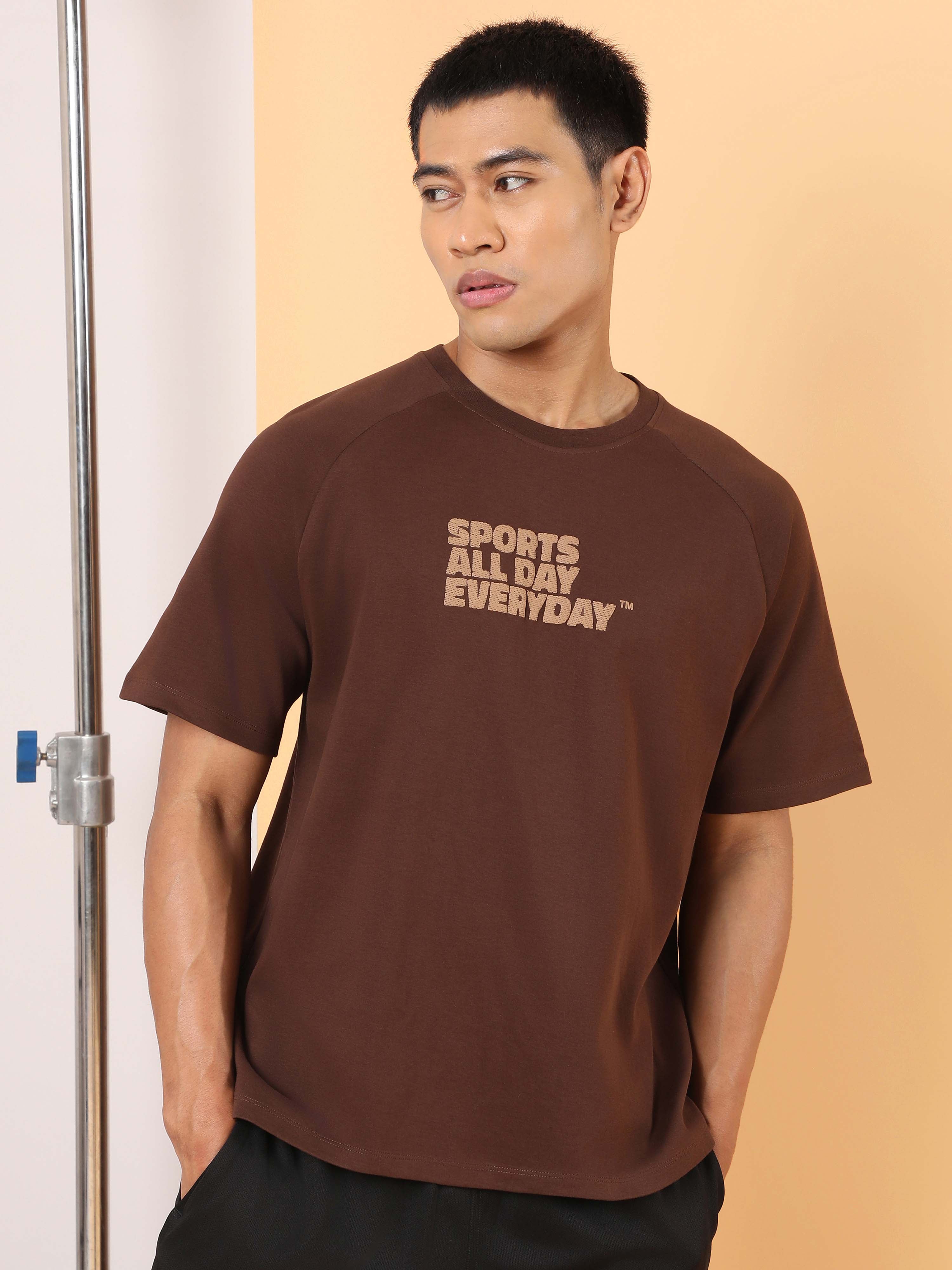 Men's Brown Sports Fan Relaxed fit T-shirt