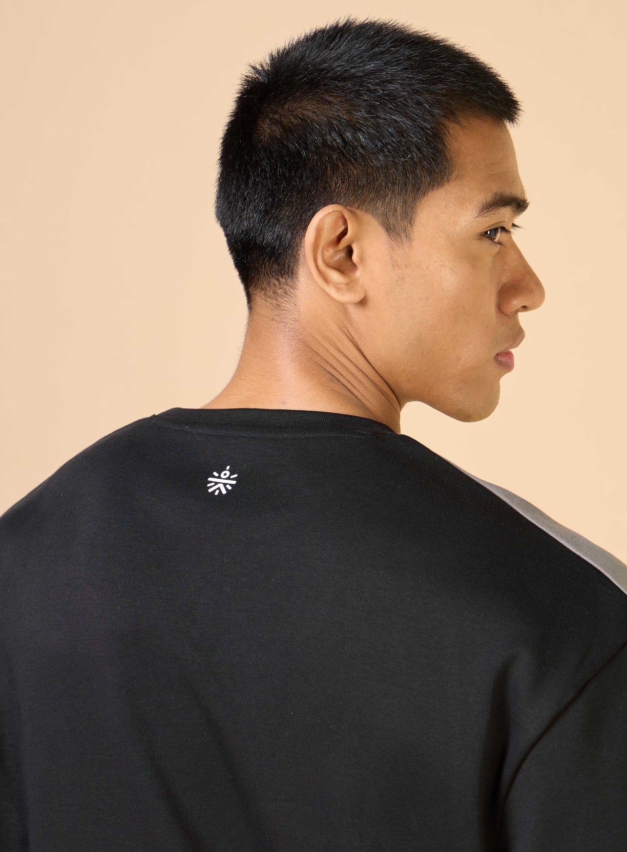 Men's Black Sports City Club Colorblock Relaxed fit T-shirt