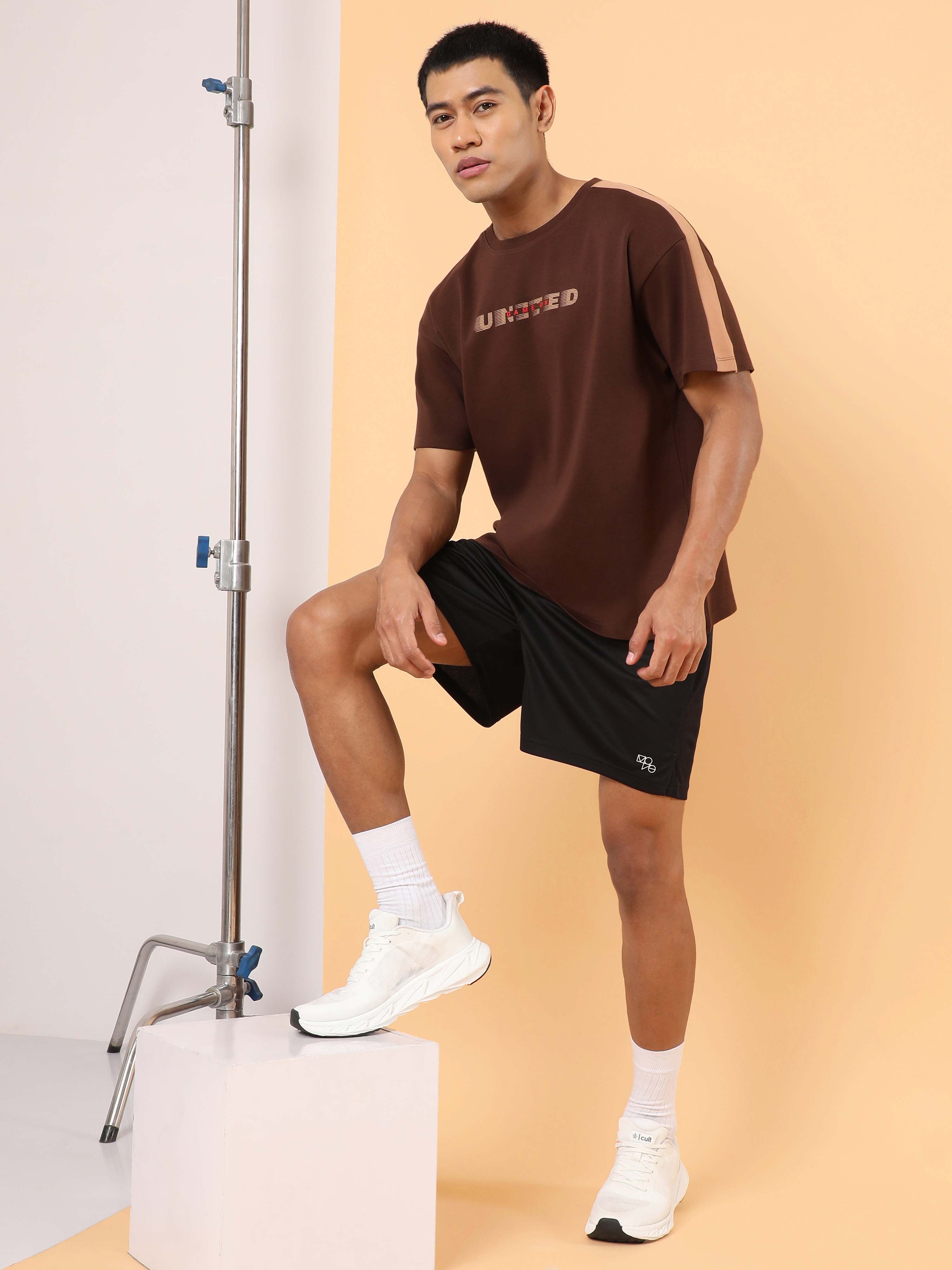 Men's Brown Game On Typo T-shirt