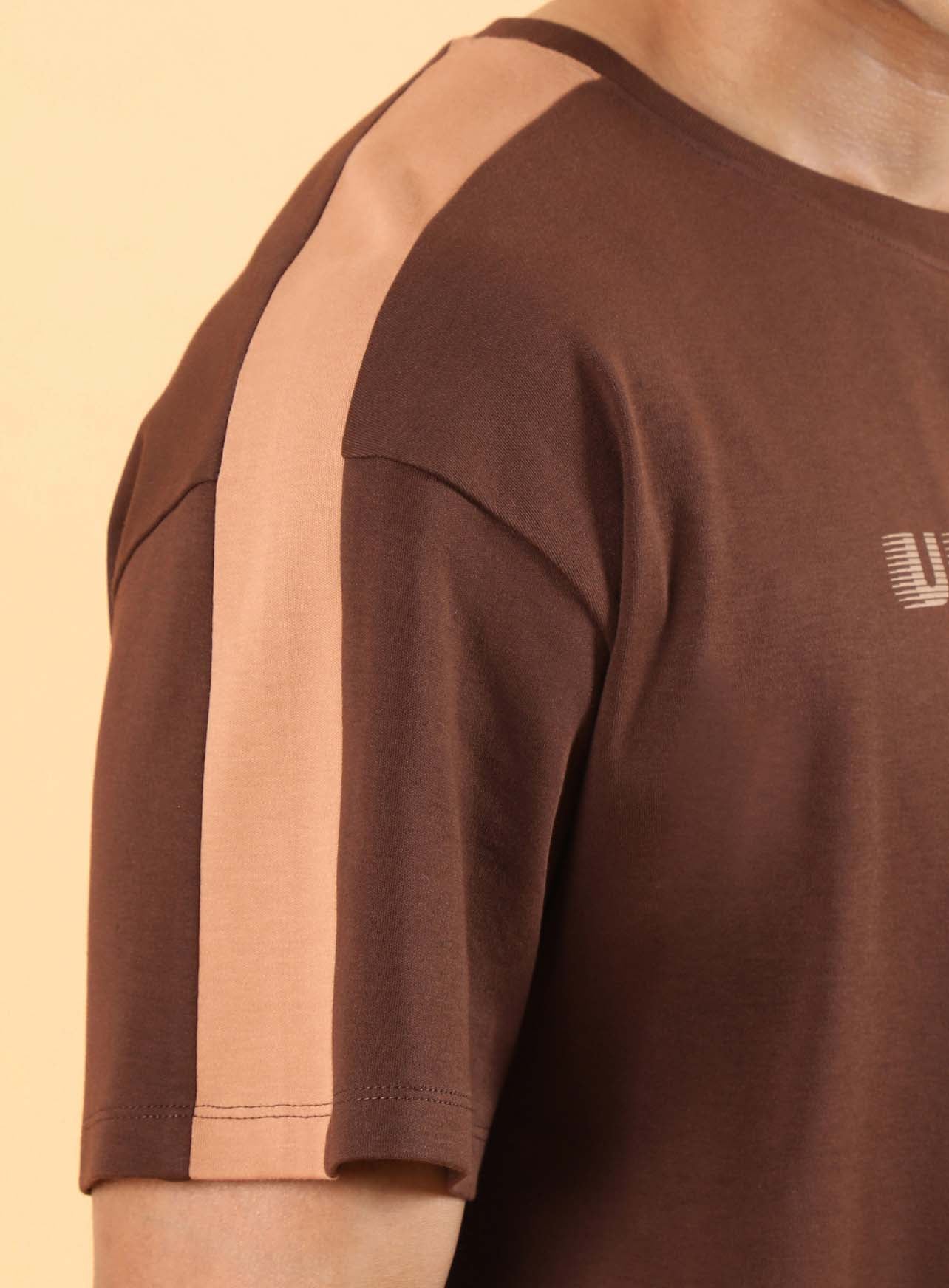 Men's Brown Game On Typo T-shirt