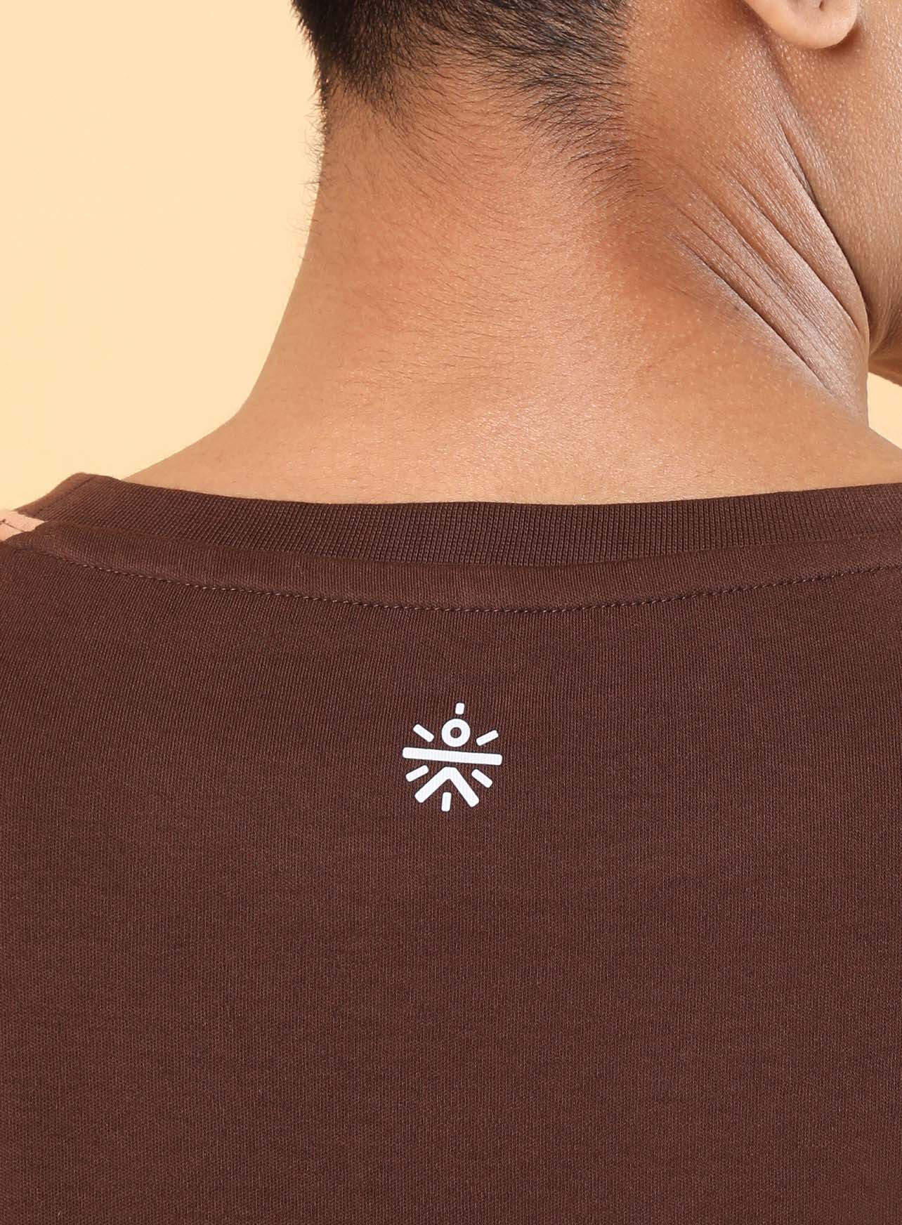 Men's Brown Game On Typo T-shirt