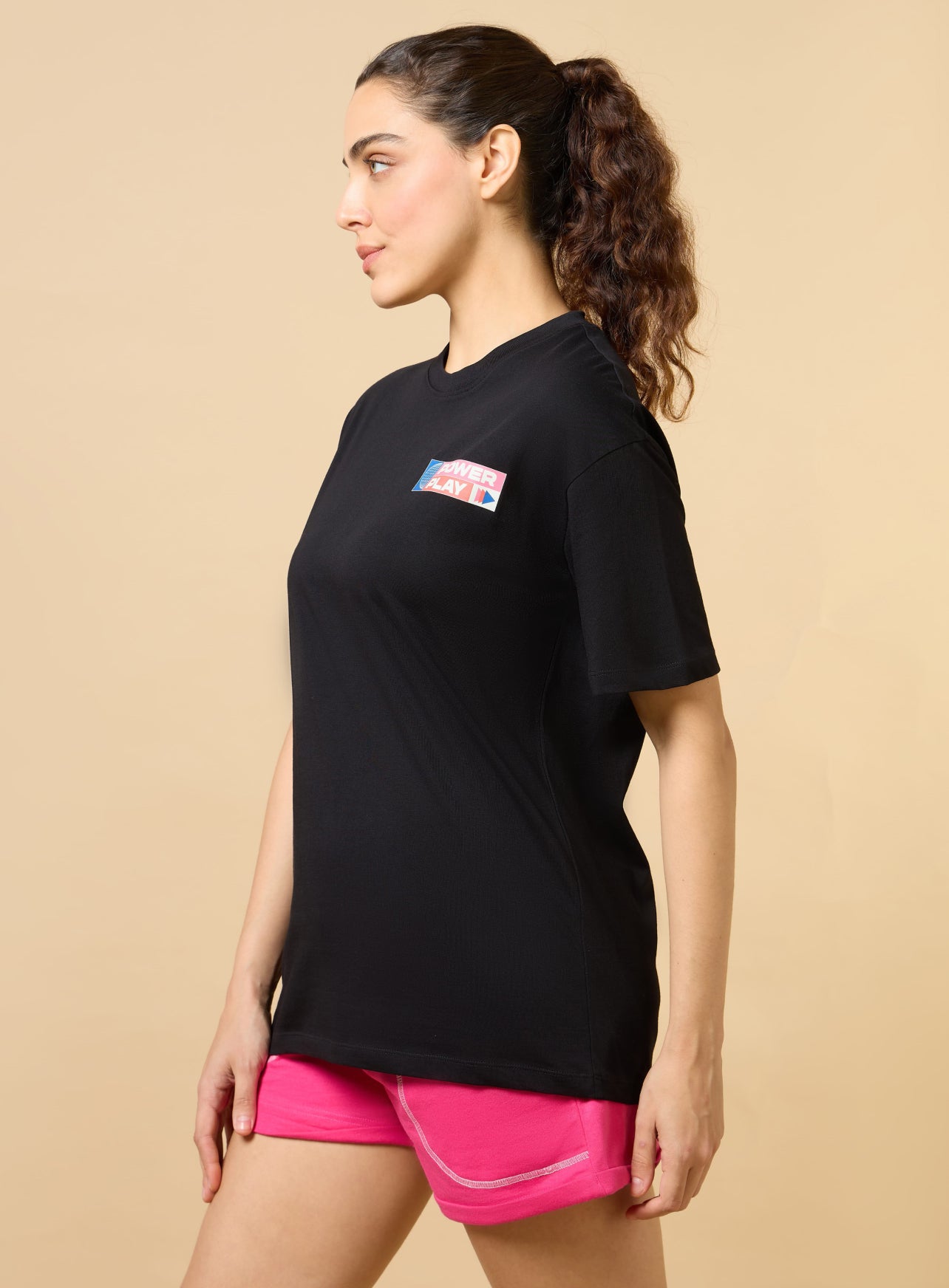 Women's Black Power Play Relaxed fit T-shirt