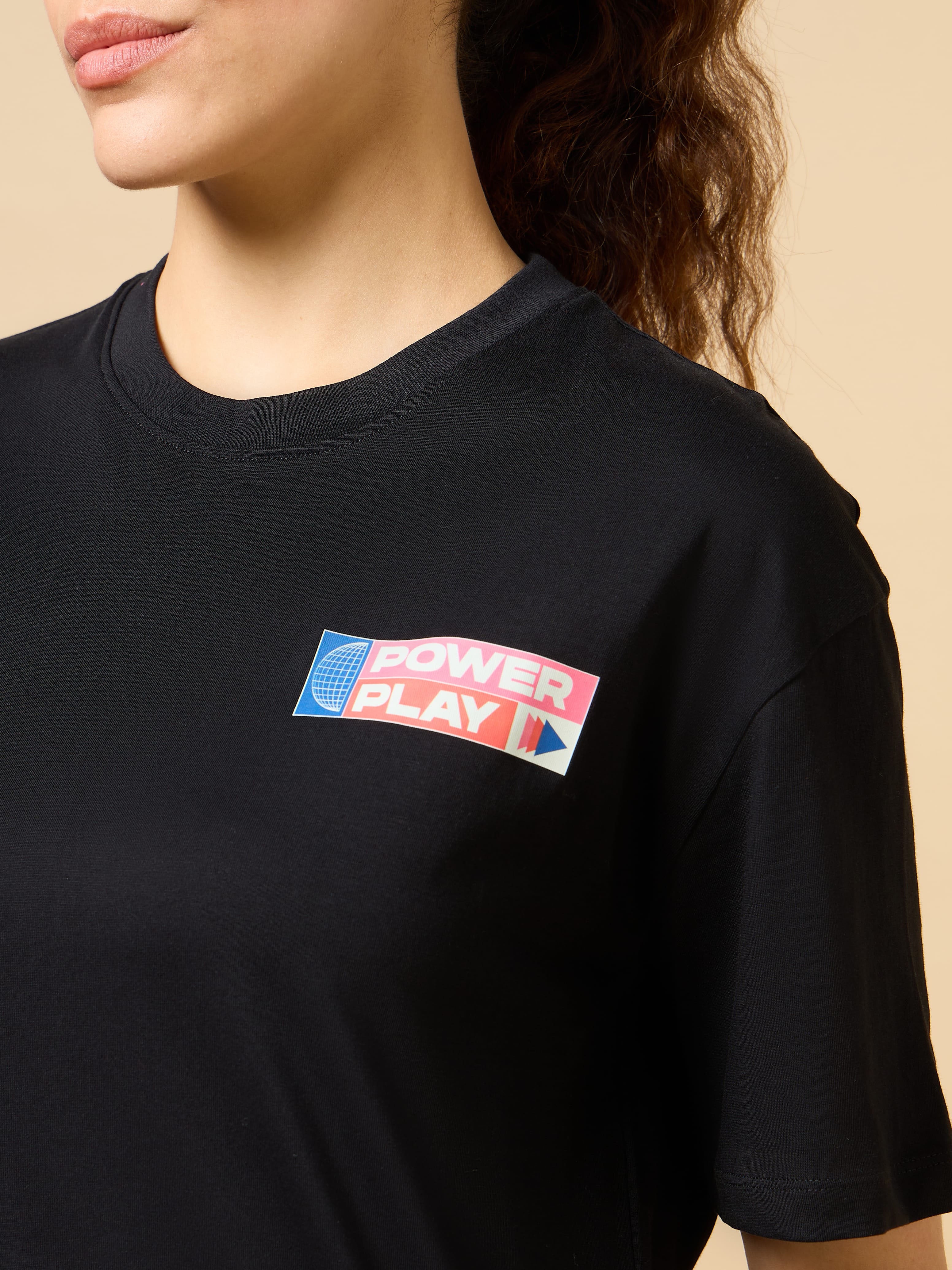 Women's Black Power Play Relaxed fit T-shirt