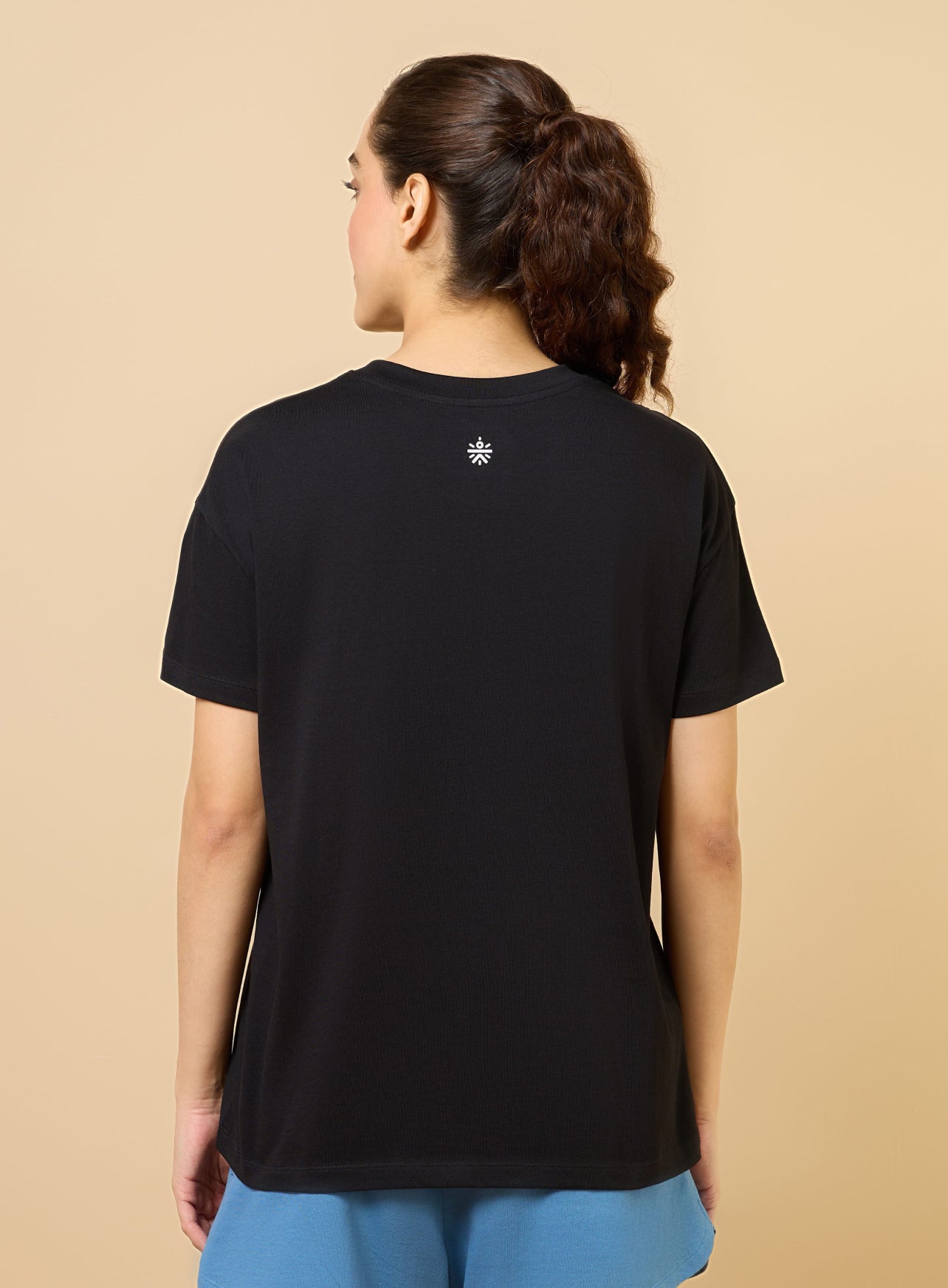Women's Black Play in Leisure Relxed fit T-shirt