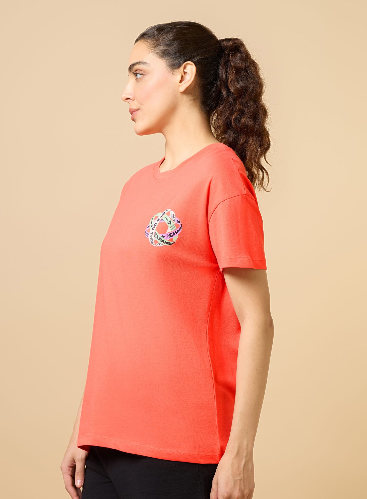 Women's Coral Play in Leisure Relxed fit T-shirt