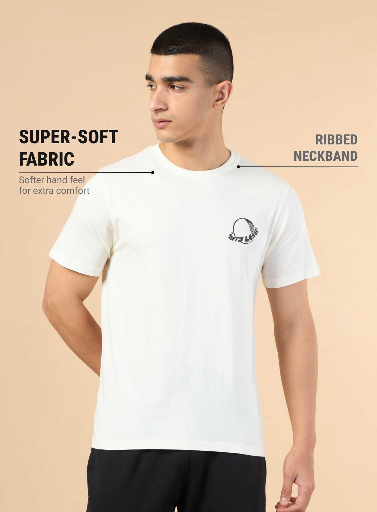 Men's White Sports League T-shirt