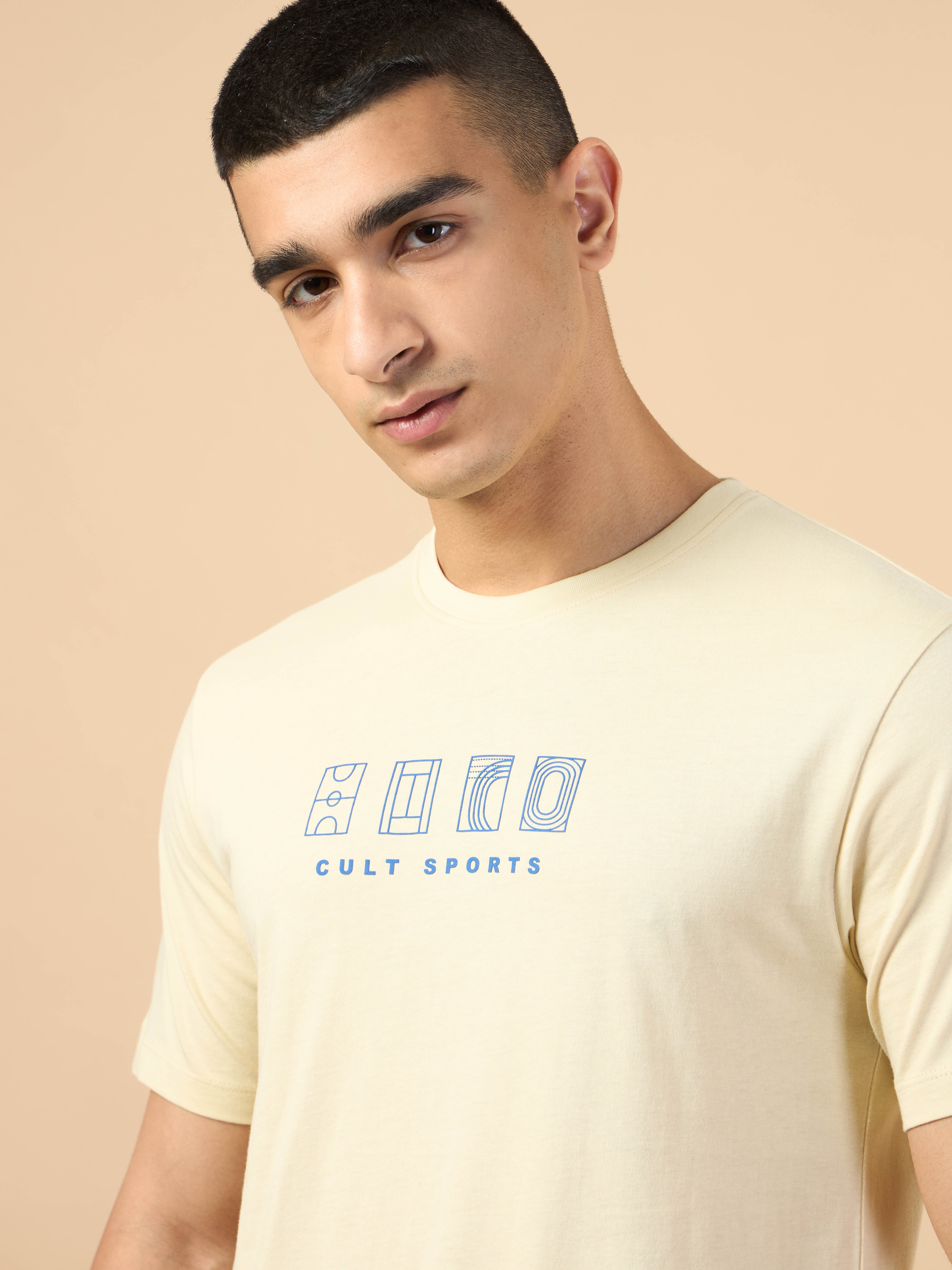 Men's Beige Cult Sport's Club T-shirt