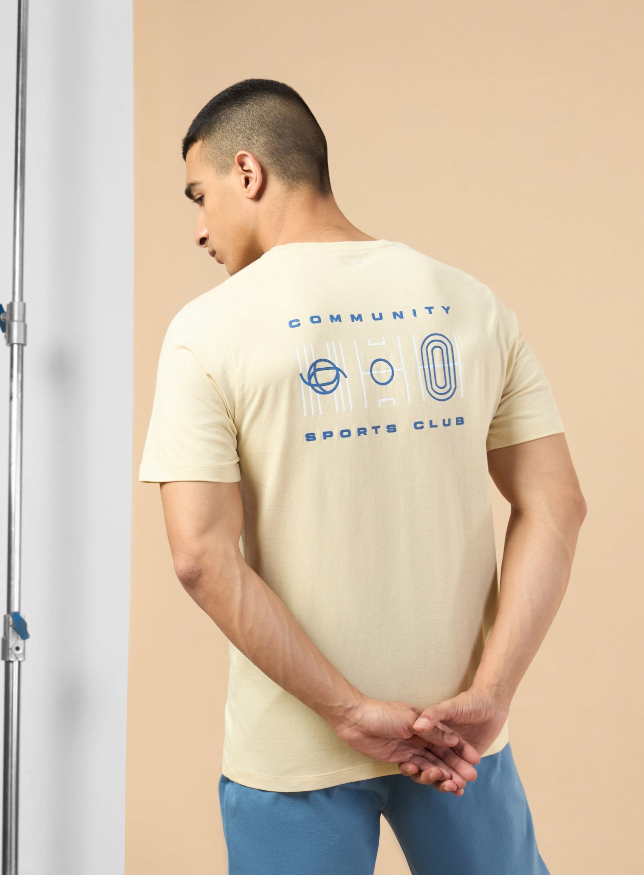 Men's Beige Sports Club Graphic T-shirt