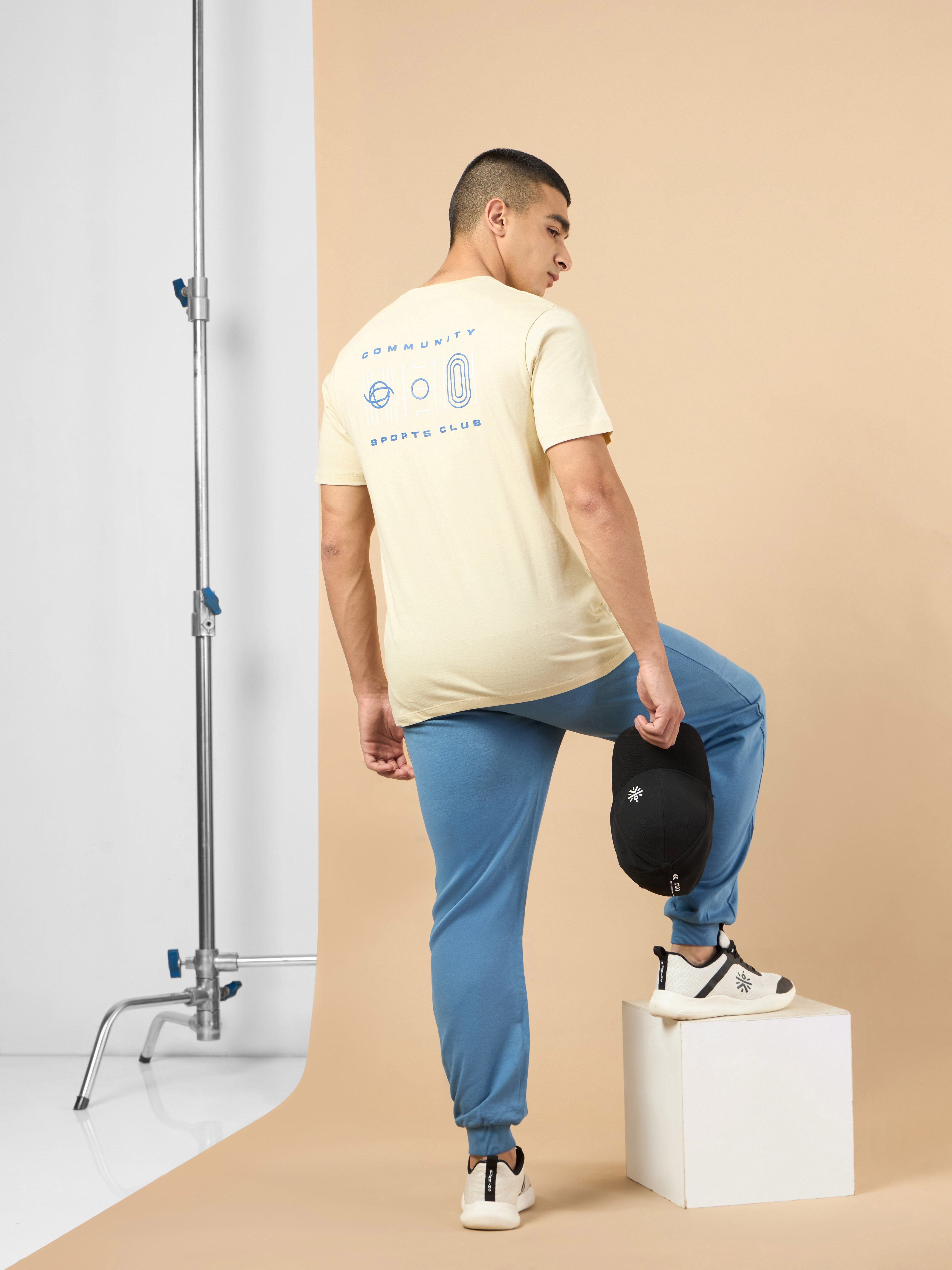 Men's Beige Sports Club Graphic T-shirt