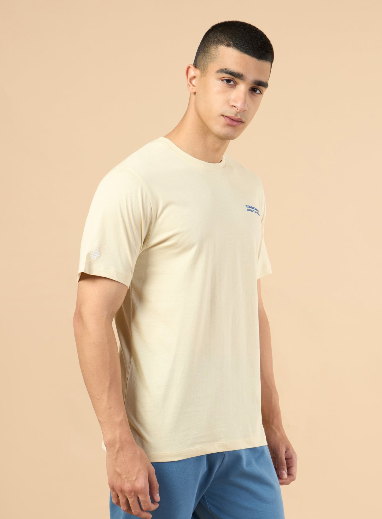 Men's Beige Sports Club Graphic T-shirt