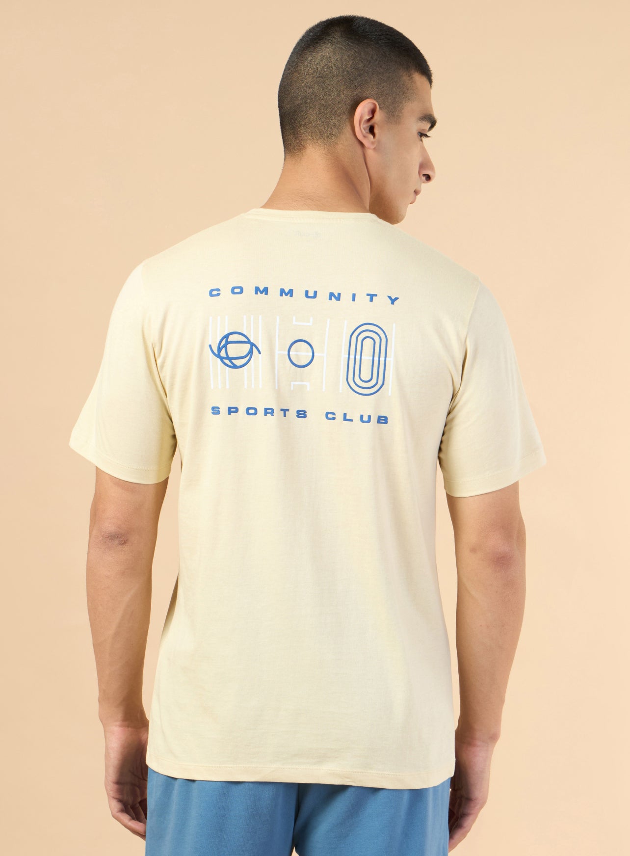 Men's Beige Sports Club Graphic T-shirt