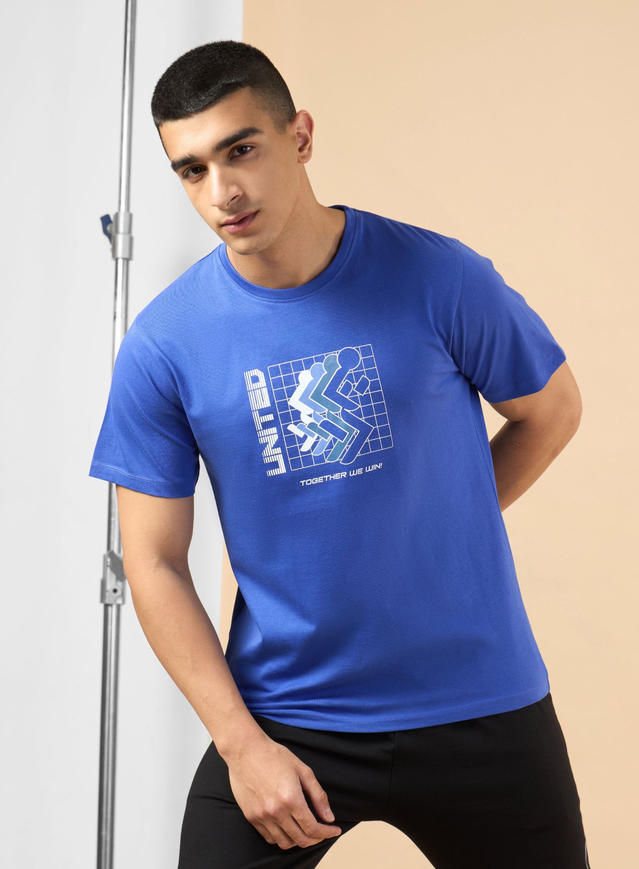 Men's Blue Marathon Graphic T-shirt