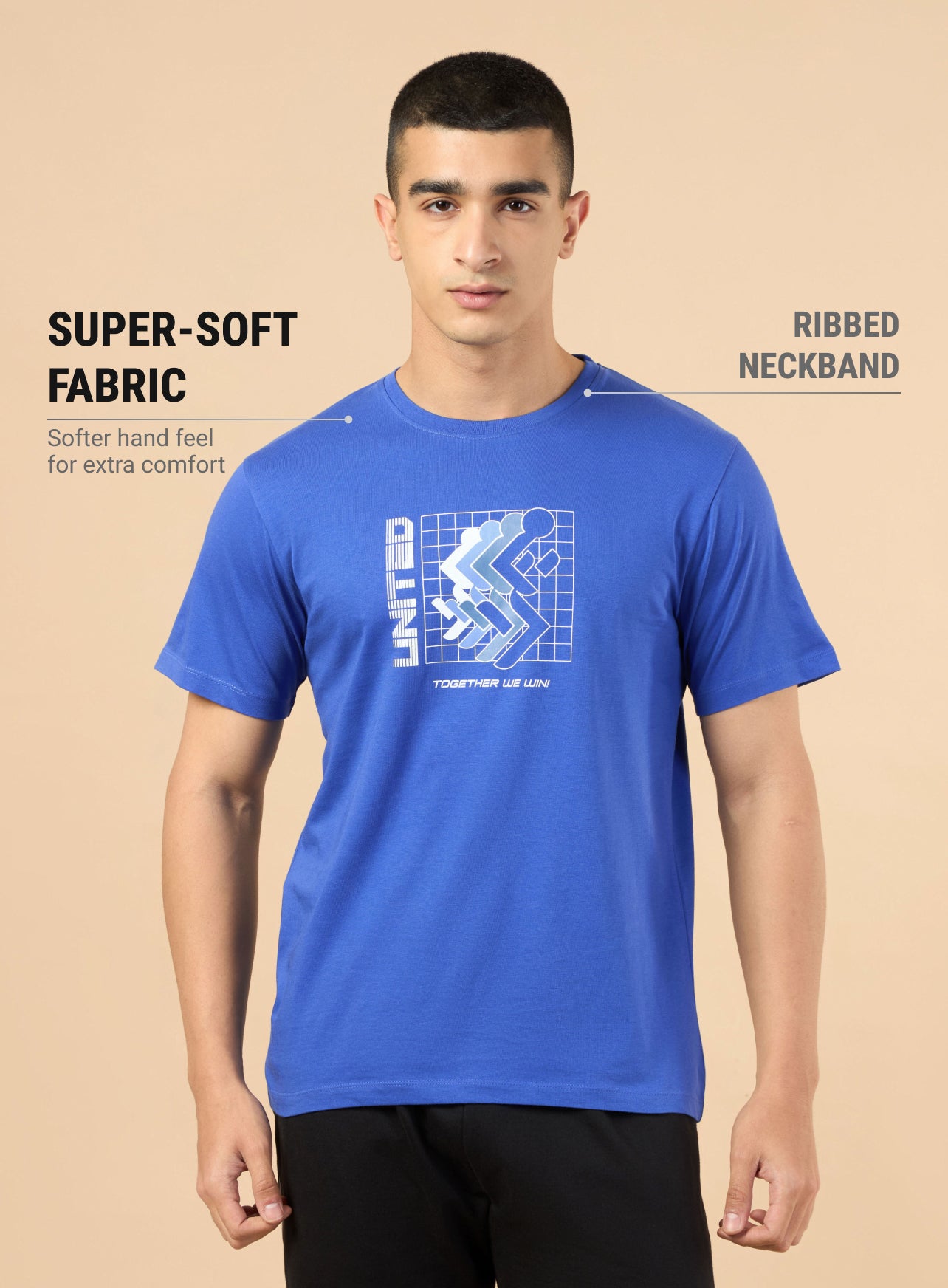 Men's Blue Marathon Graphic T-shirt