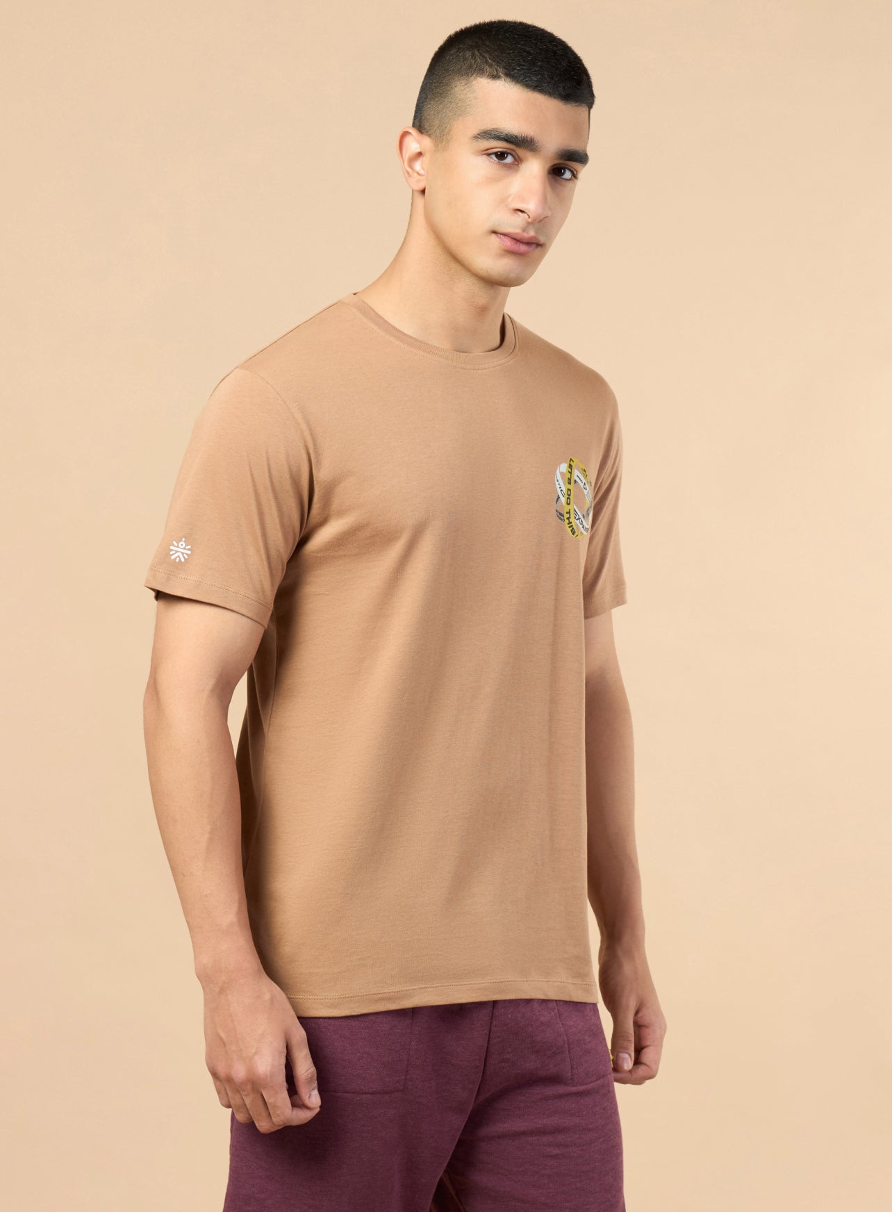Men's Khaki Community Graphic T-shirt