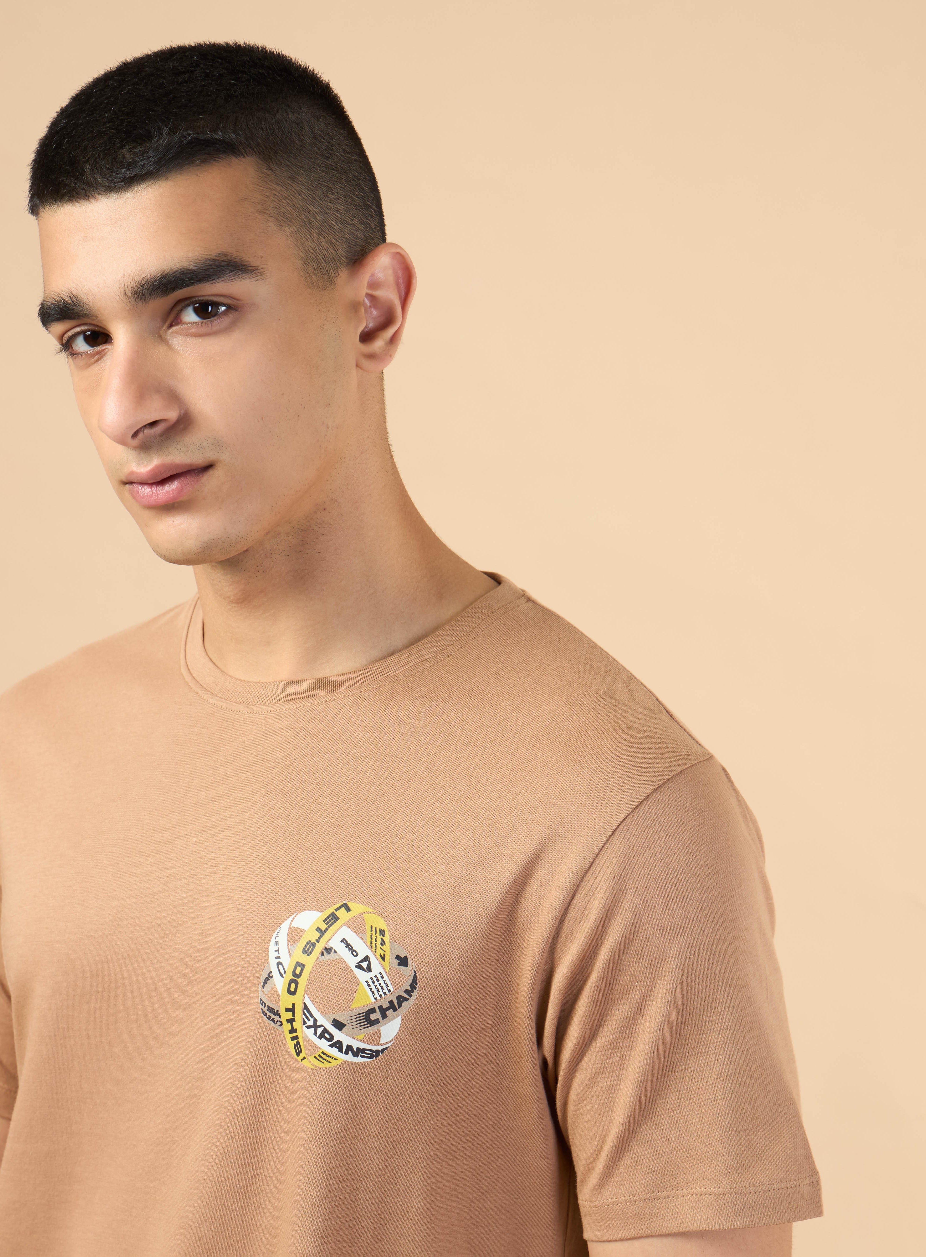 Men's Khaki Community Graphic T-shirt