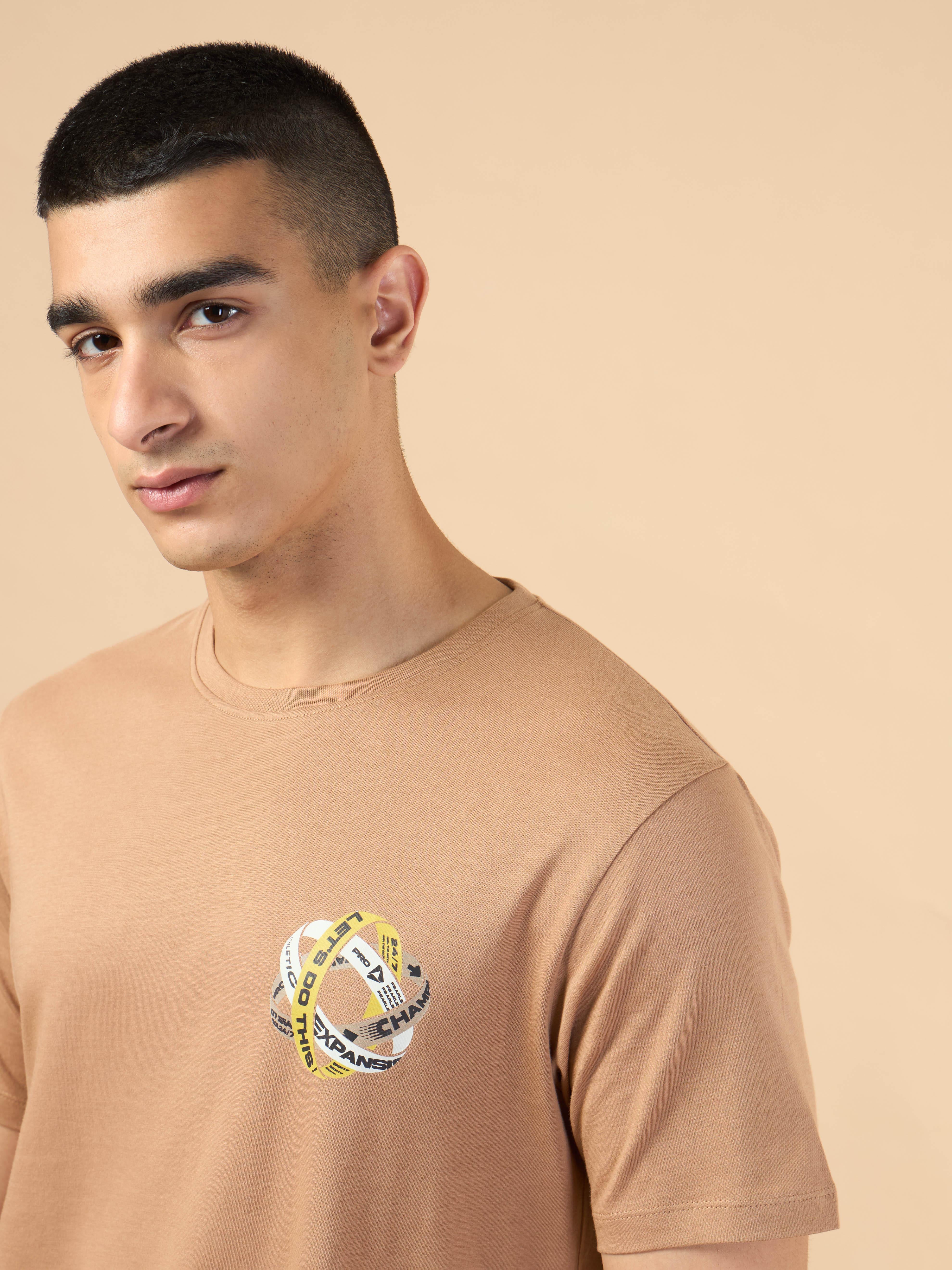 Men's Khaki Community Graphic T-shirt