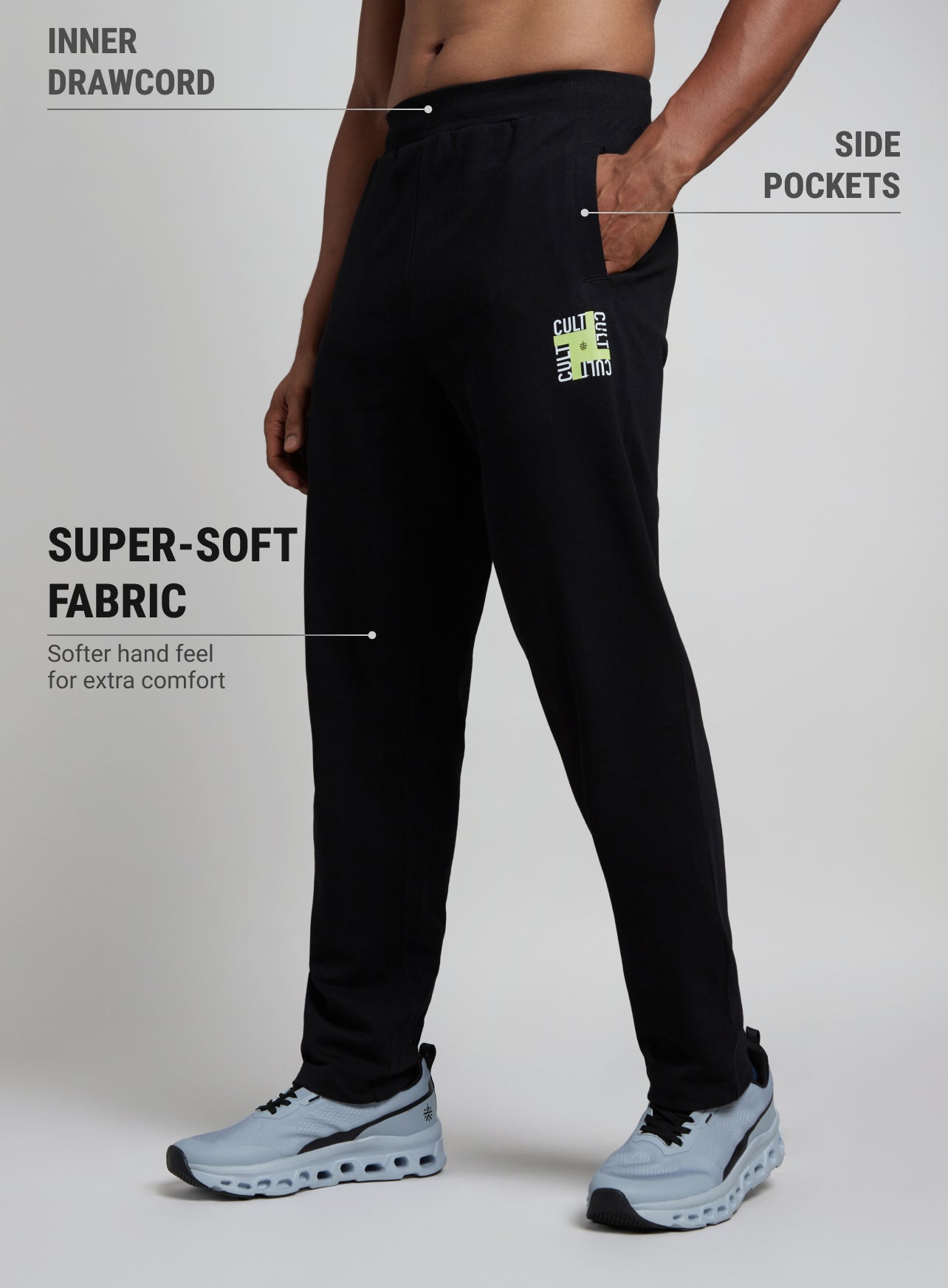 Men's Black All in Sports Trackpants