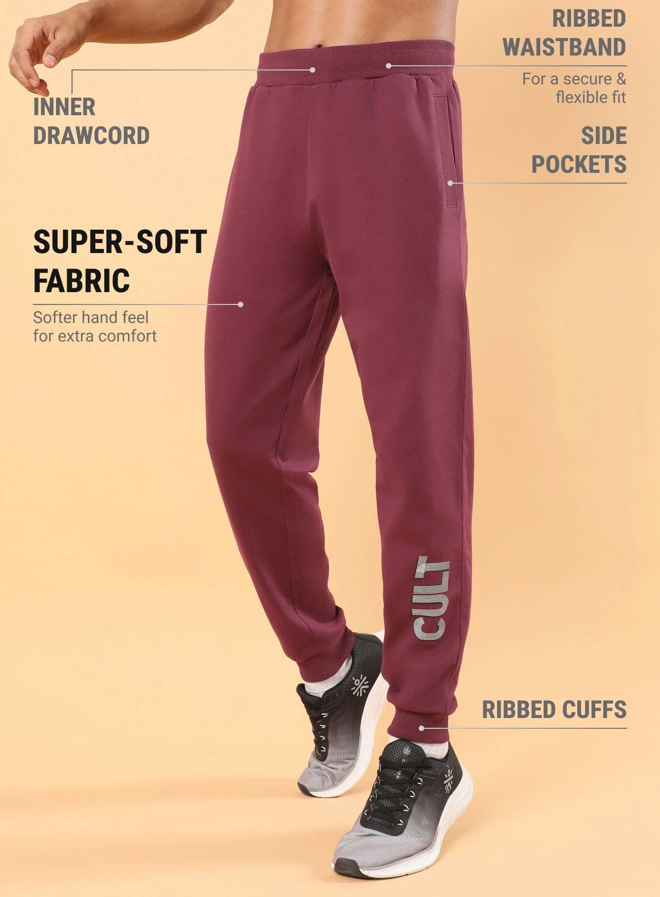 Men's Maroon Cult Brand Carrier Joggers