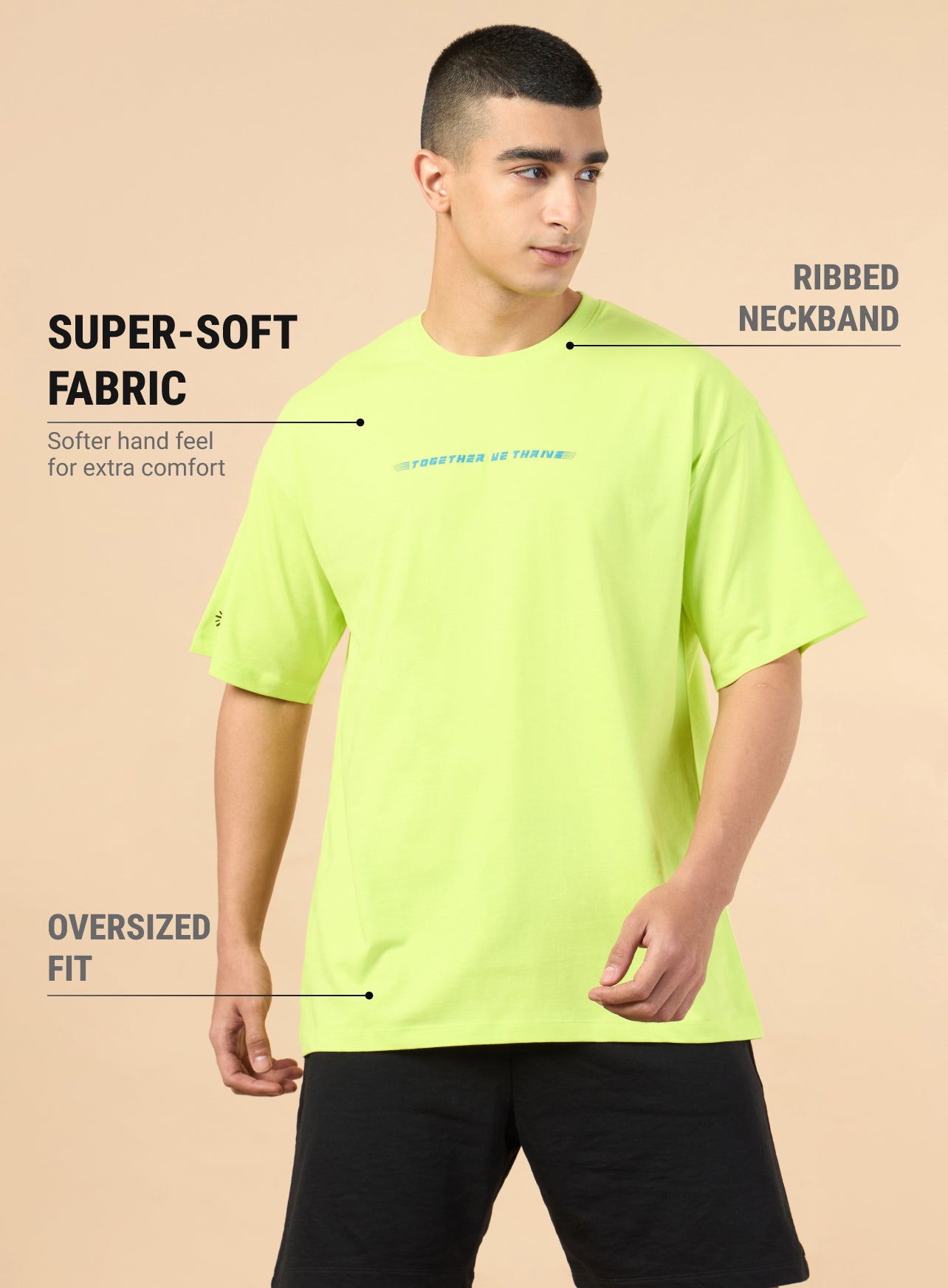 Men's Lime Community Graphic Oversized fit T-shirt