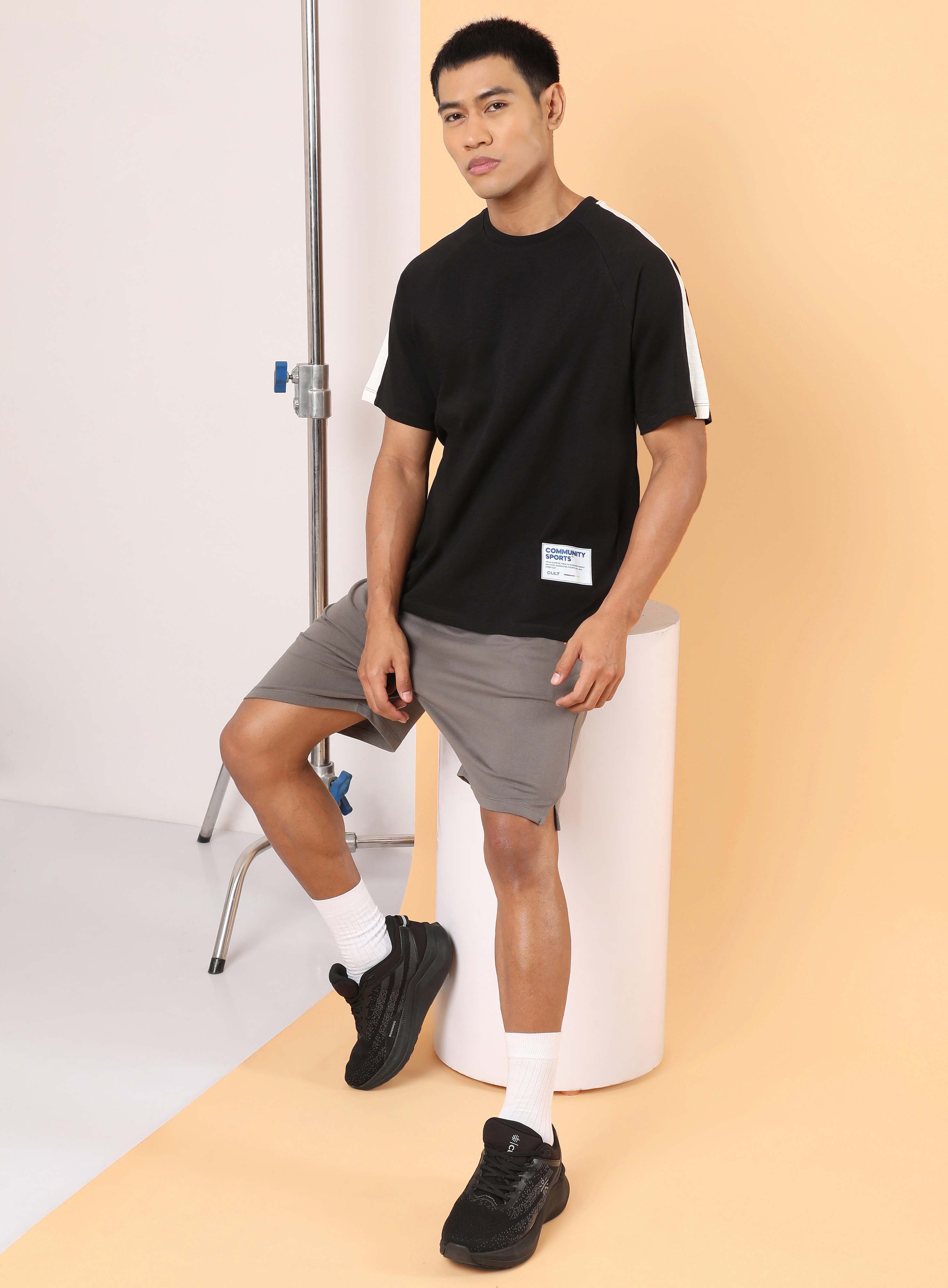 Men's Black Community Sports Relaxed fit T-shirt