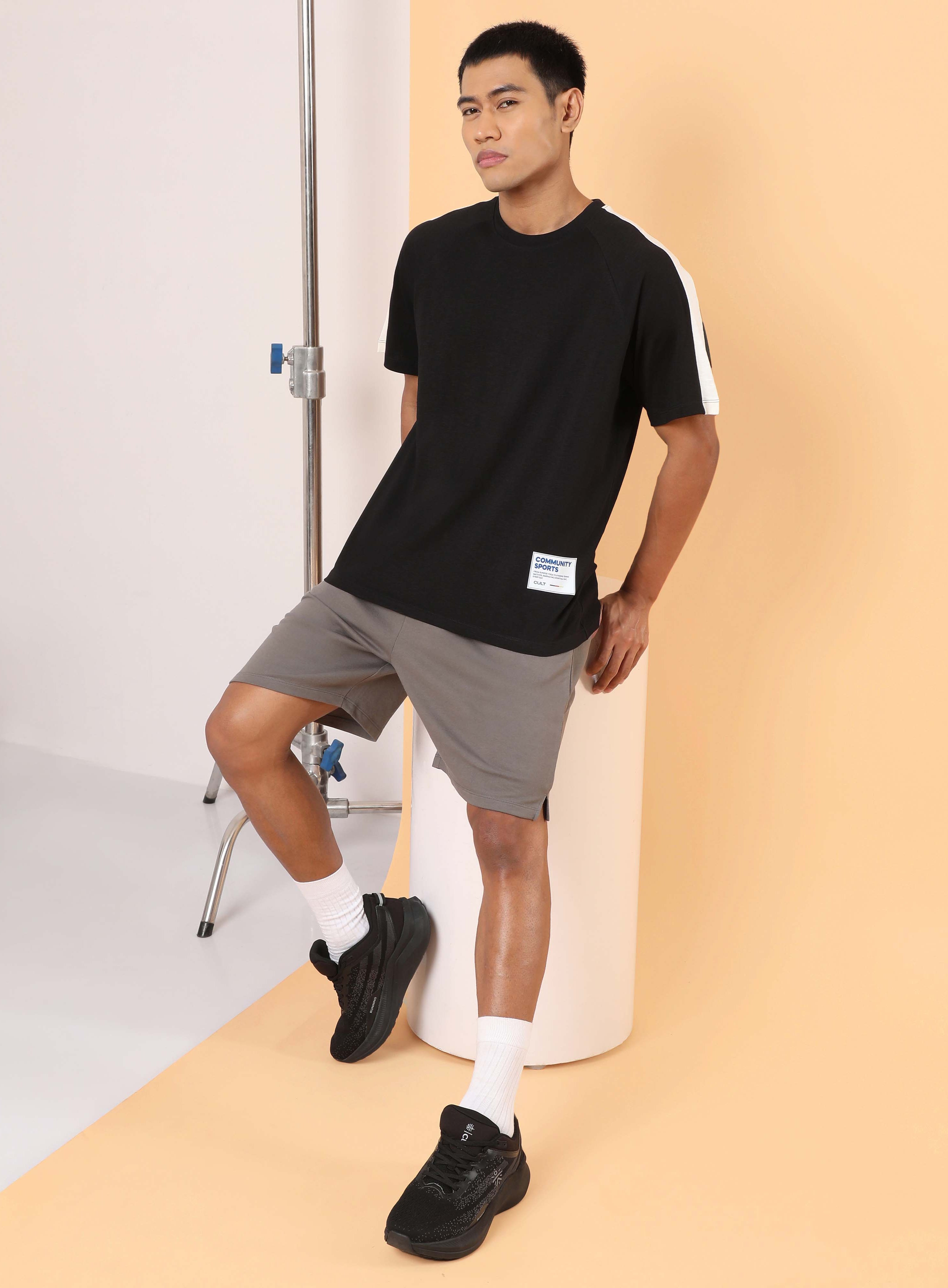 Men's Black Community Sports Relaxed fit T-shirt