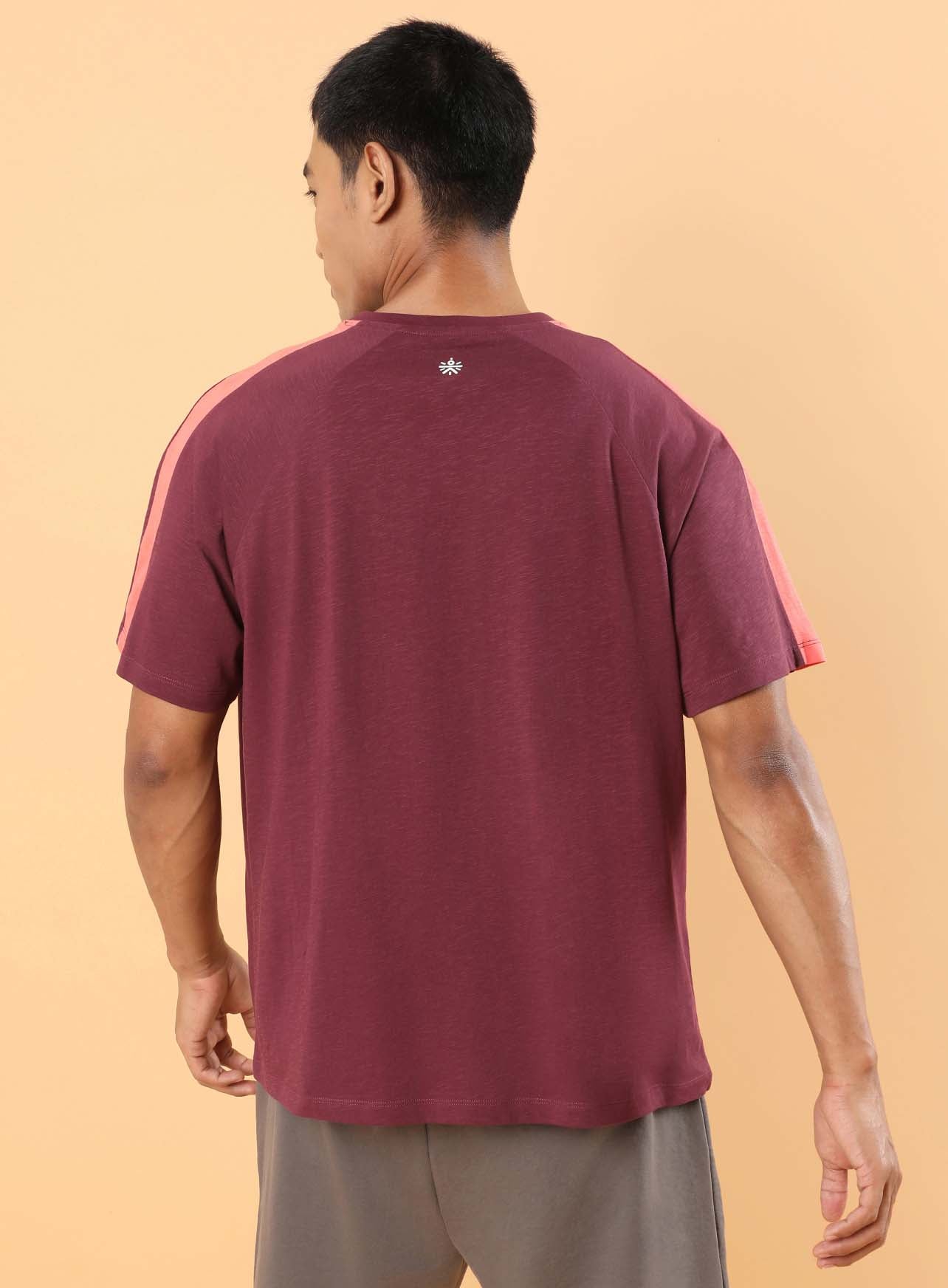 Men's Maroon Community Sports Relaxed fit T-shirt