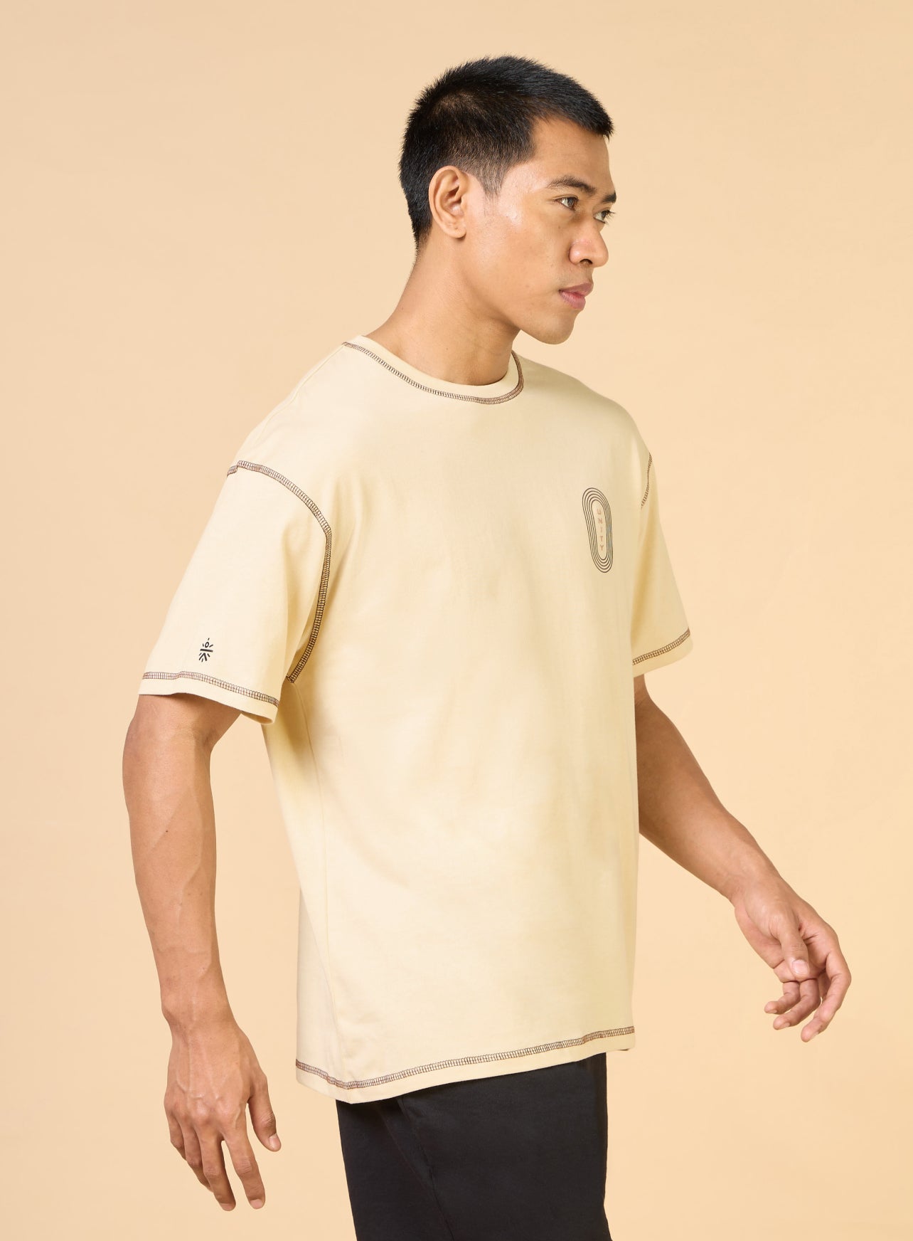 Men's Beige United Sports Relaxed fit T-shirt