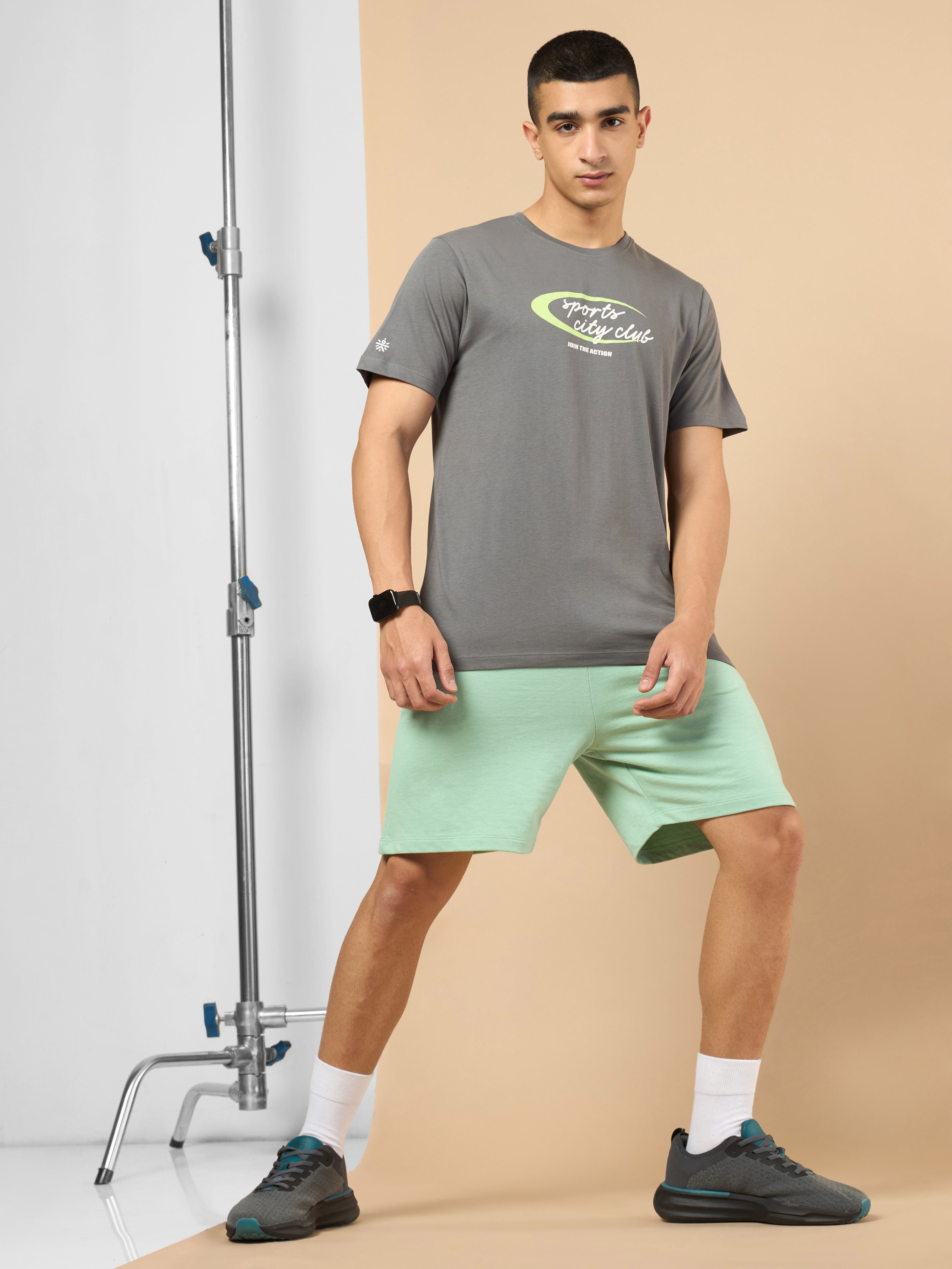 Men's Dark Grey Sports City Club Graphic T-shirt