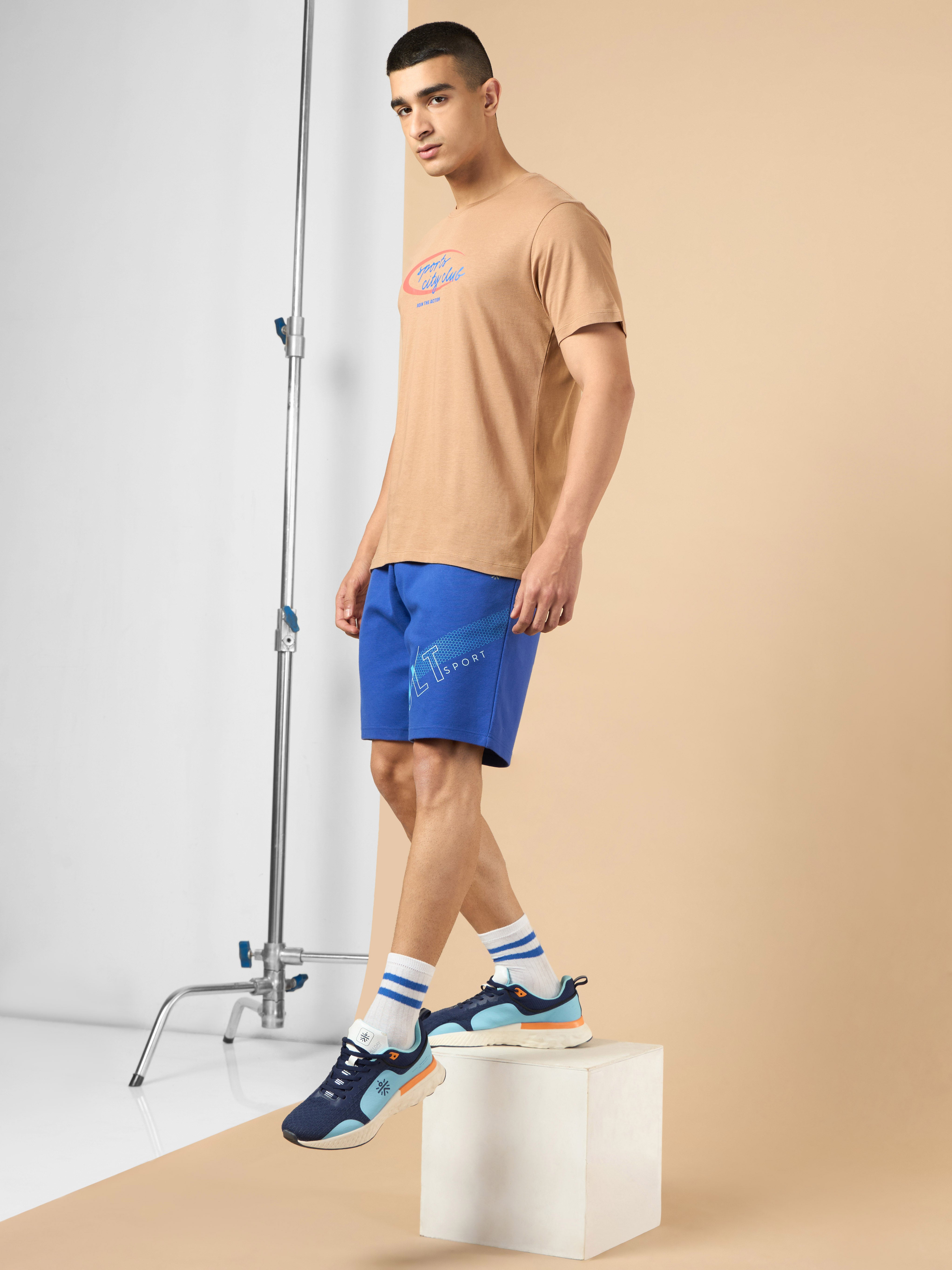 Men's Khaki Sports City Club Graphic T-shirt