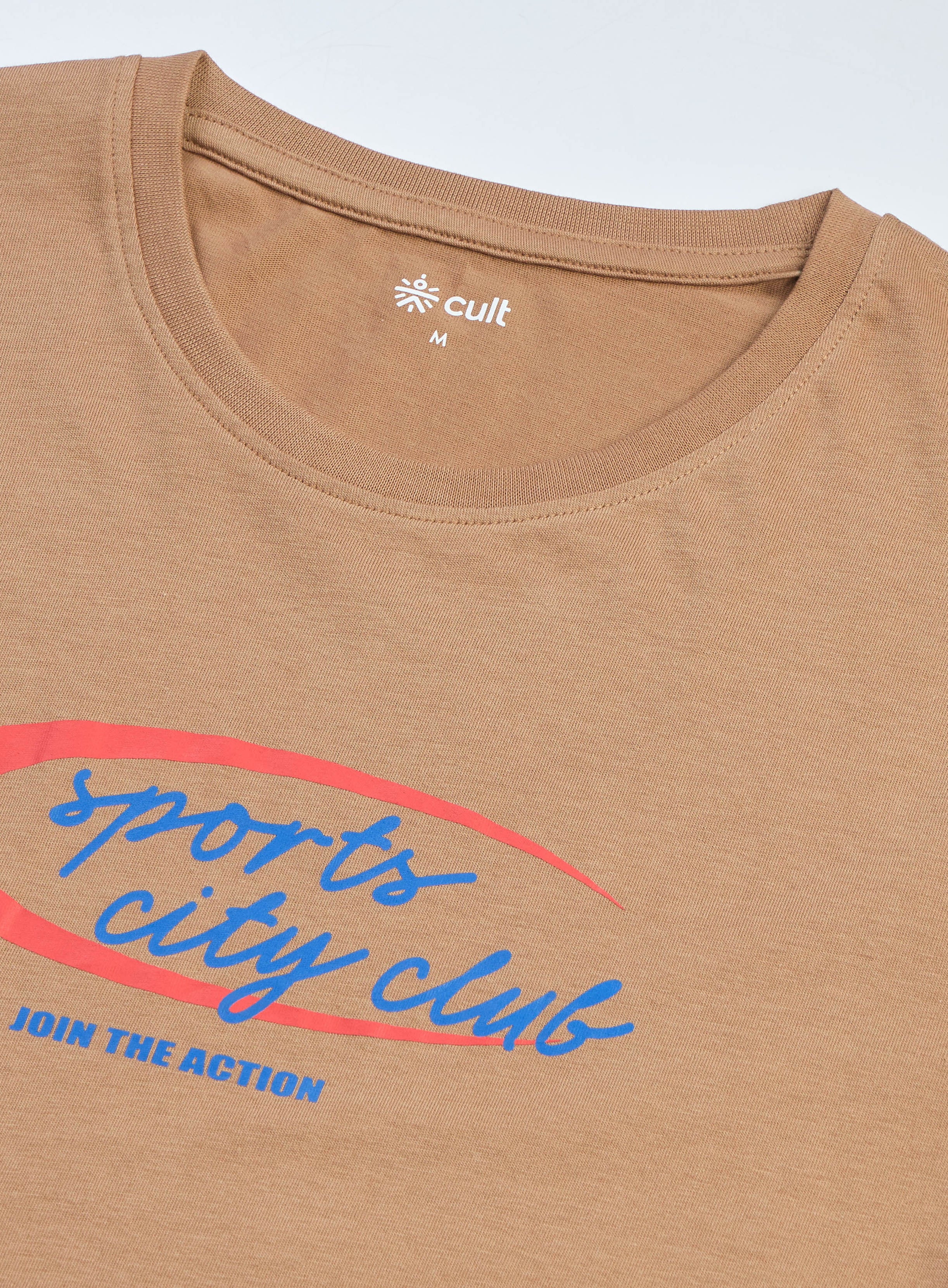 Men's Khaki Sports City Club Graphic T-shirt