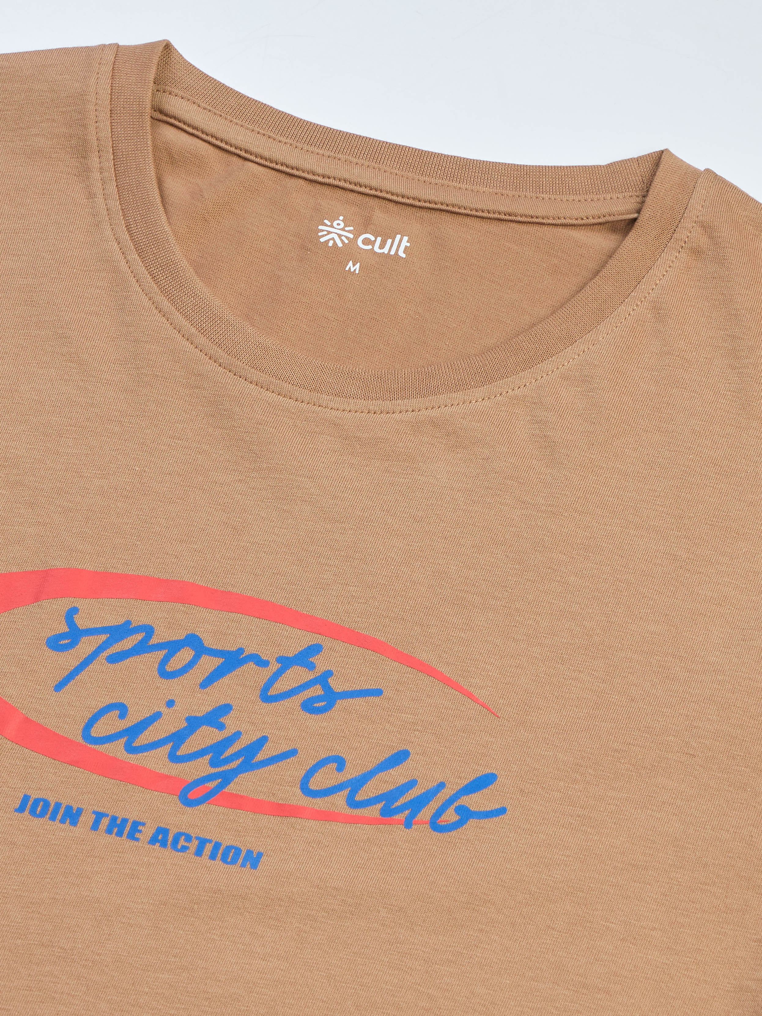 Men's Khaki Sports City Club Graphic T-shirt