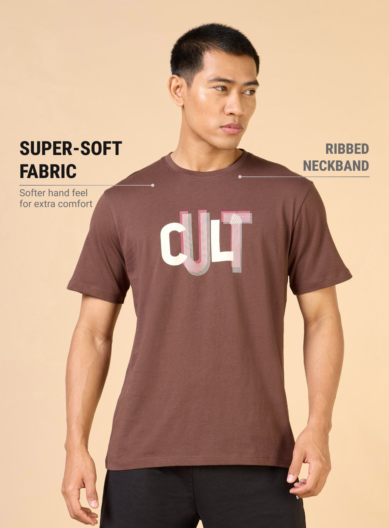 Men's Brown Cult Brand Carrier T-shirt