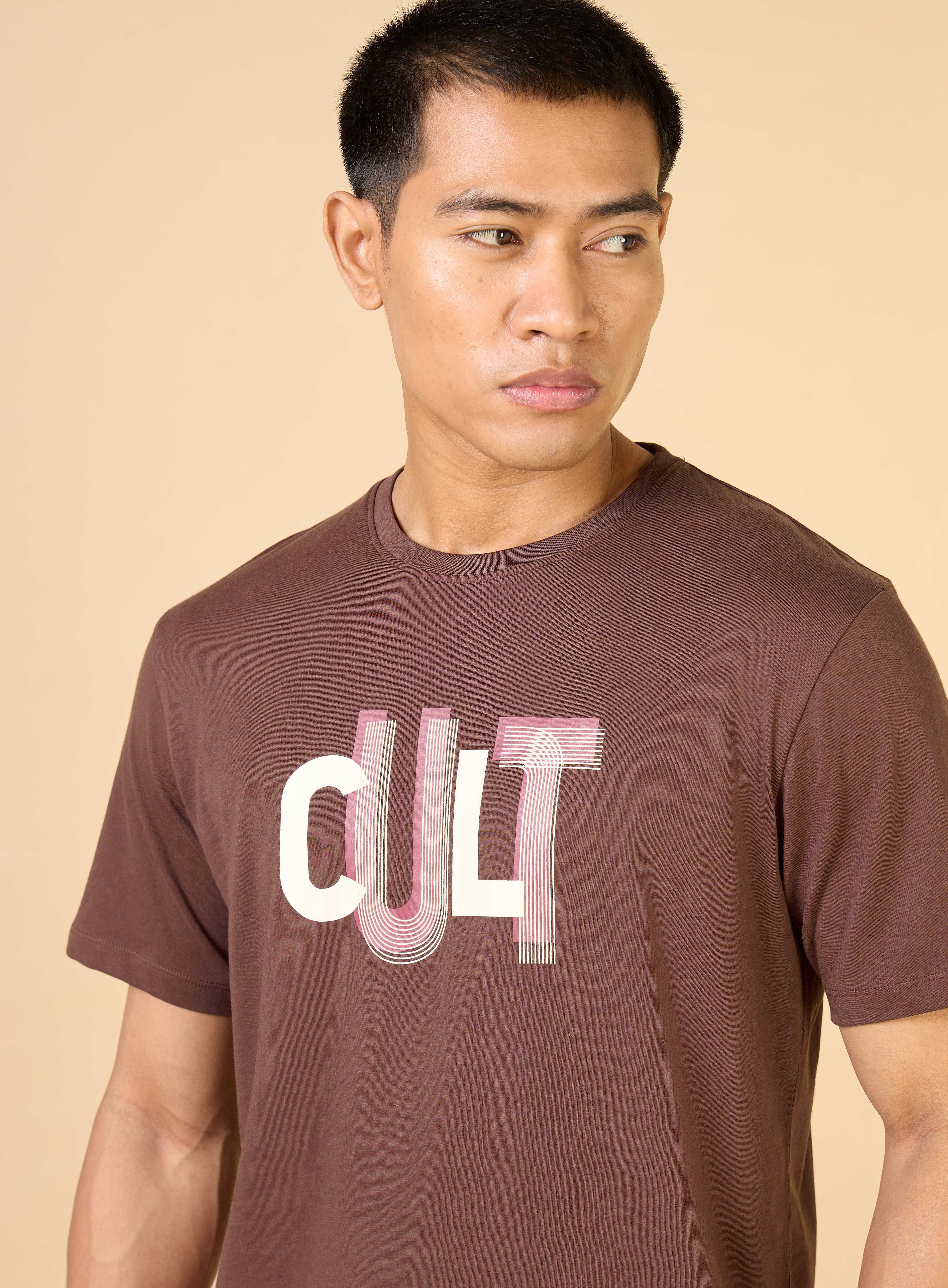 Men's Brown Cult Brand Carrier T-shirt