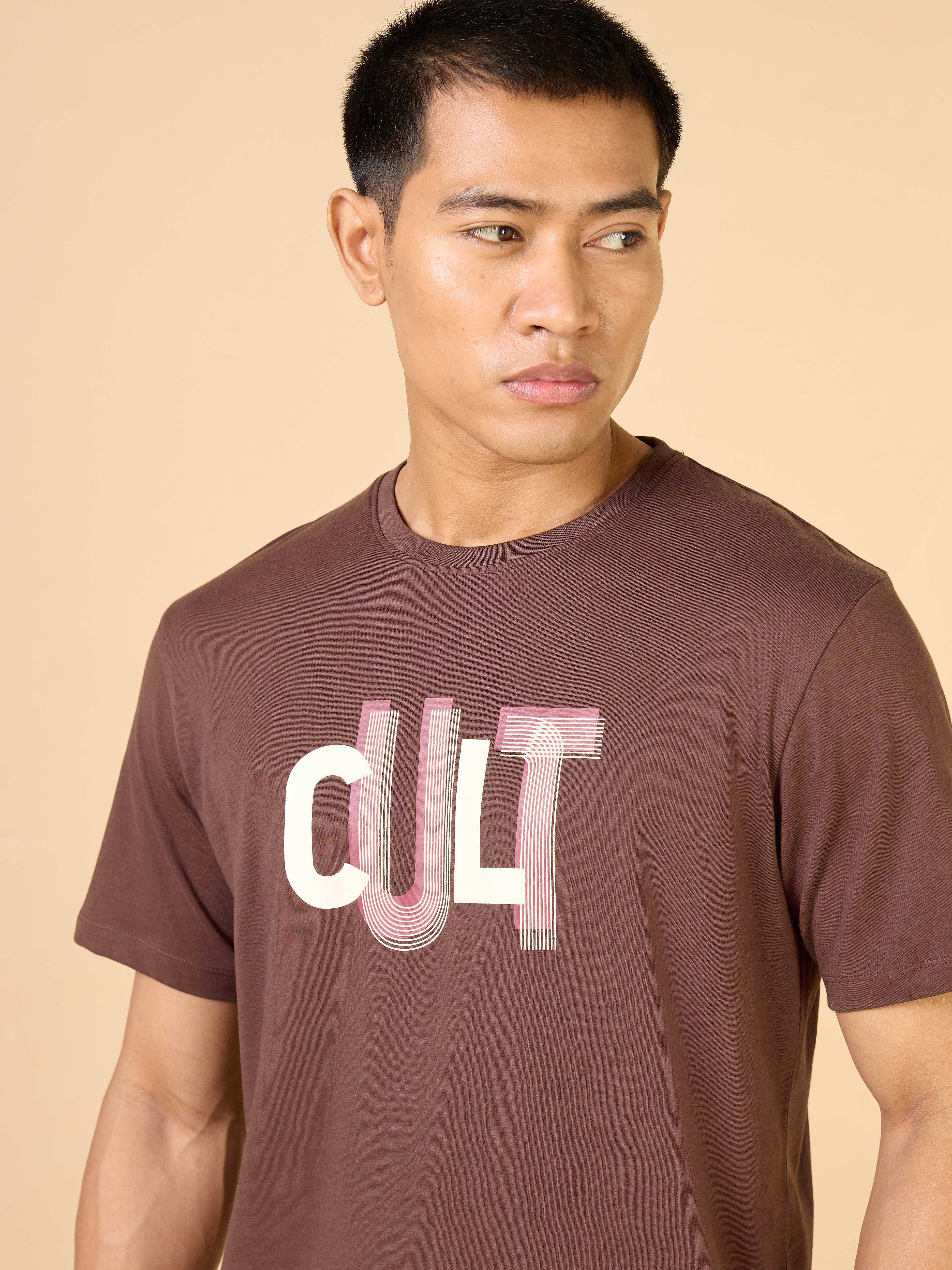 Men's Brown Cult Brand Carrier T-shirt