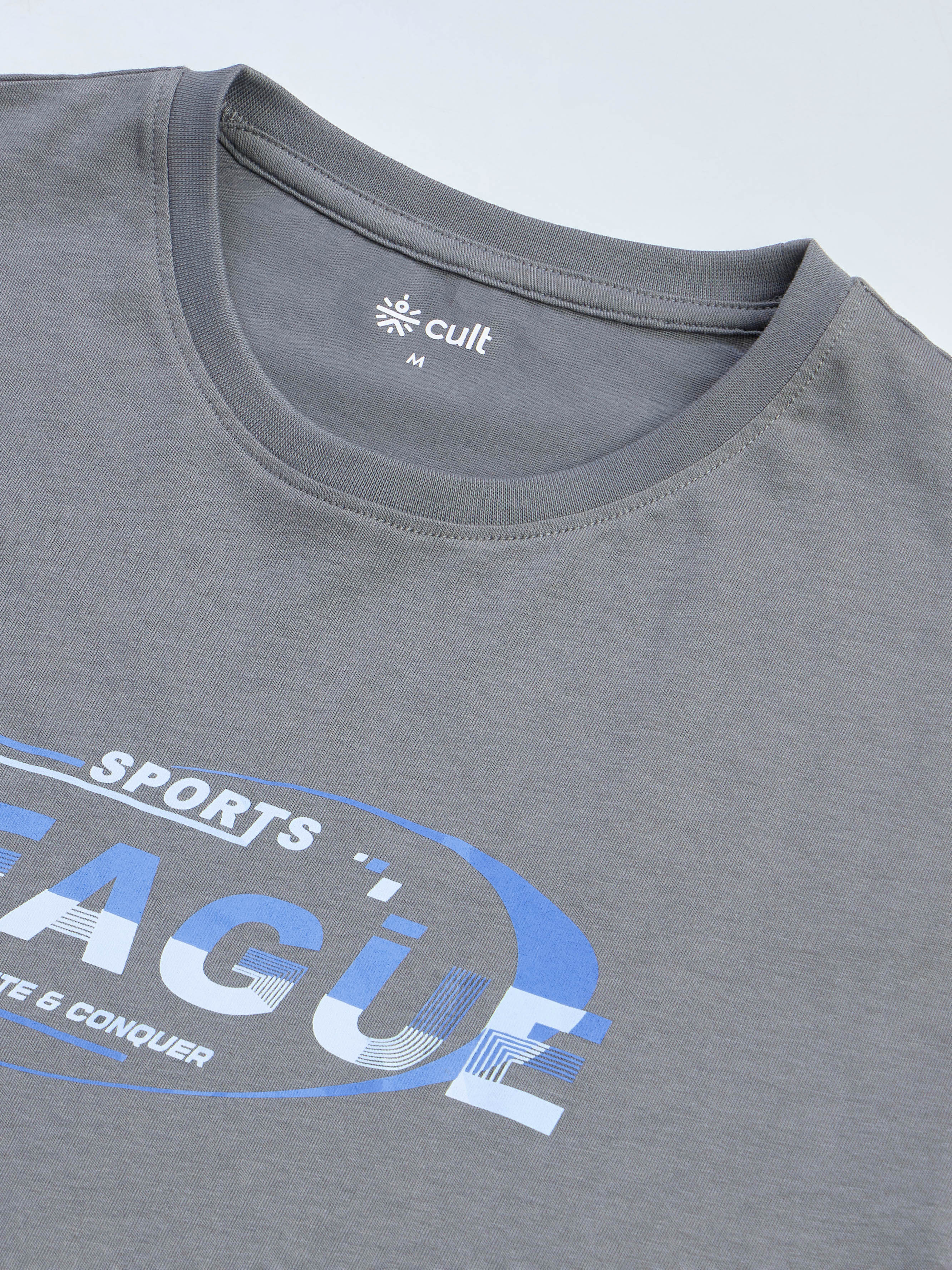 Men's Dark Grey Sports League Graphic T-shirt