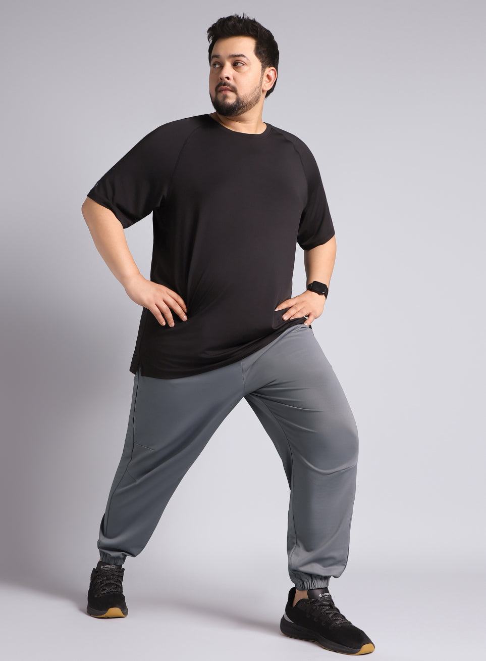 Men's Dark Grey Plus Size Night Joggers