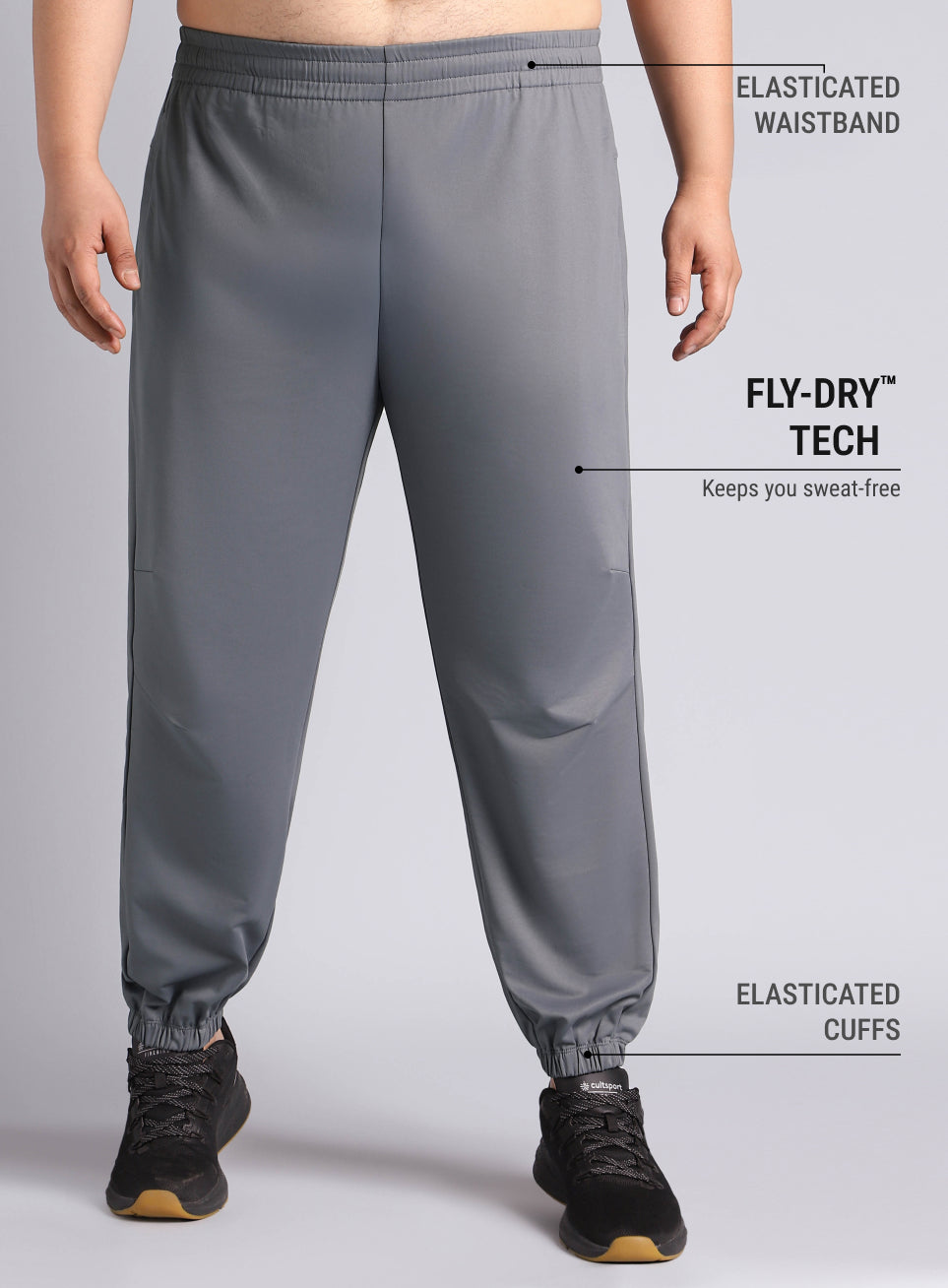 Men's Dark Grey Plus Size Night Joggers