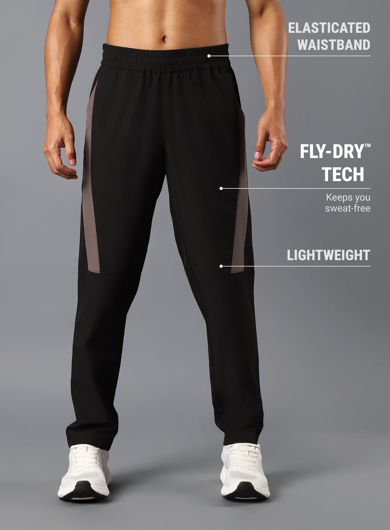 Men's Black Runner Essential Trackpants