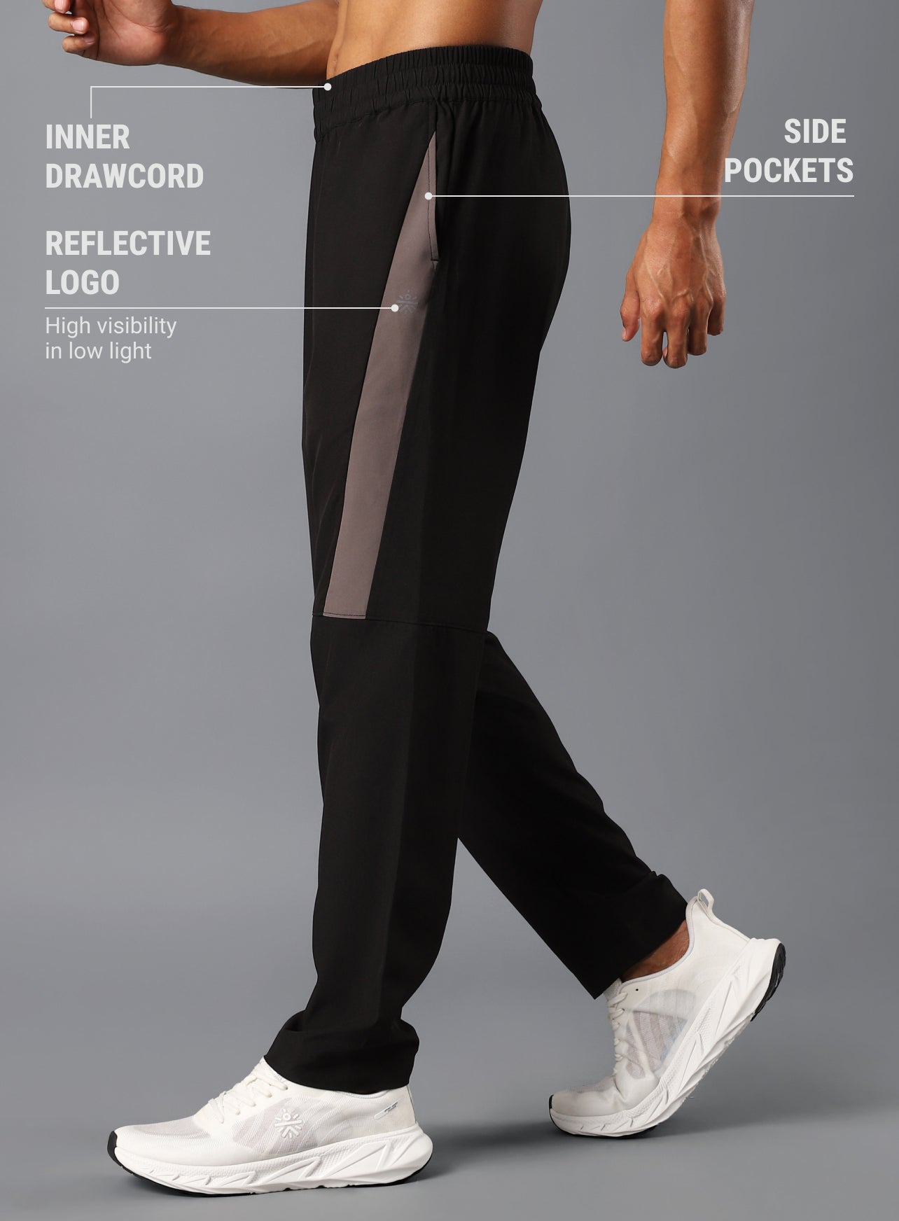 Men's Black Runner Essential Trackpants