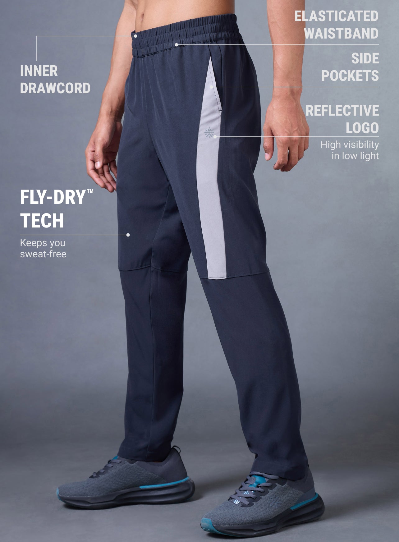 Men's Dark Grey Runner Essential Trackpants