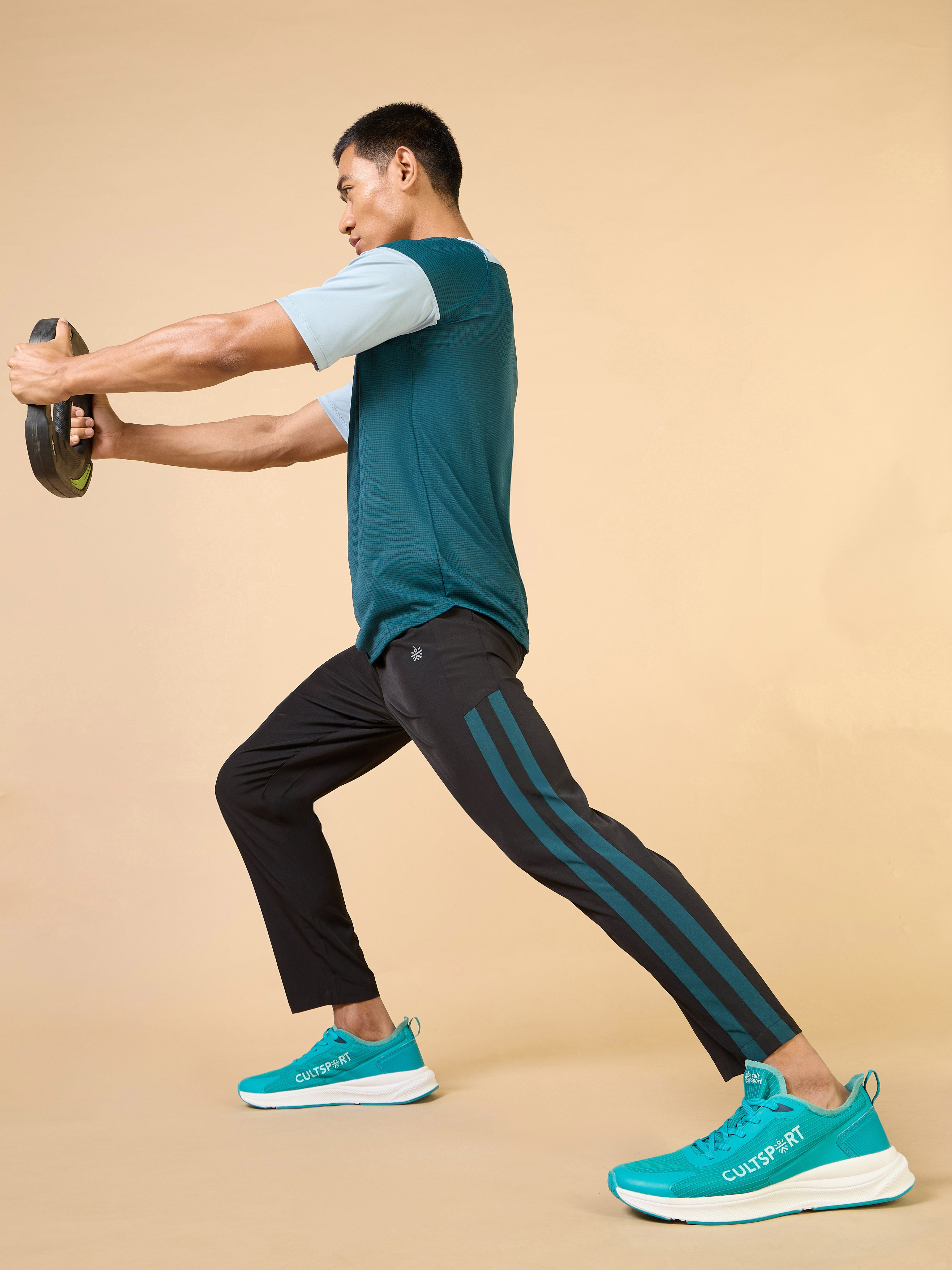 Men's Black Sporty Training Trackpants