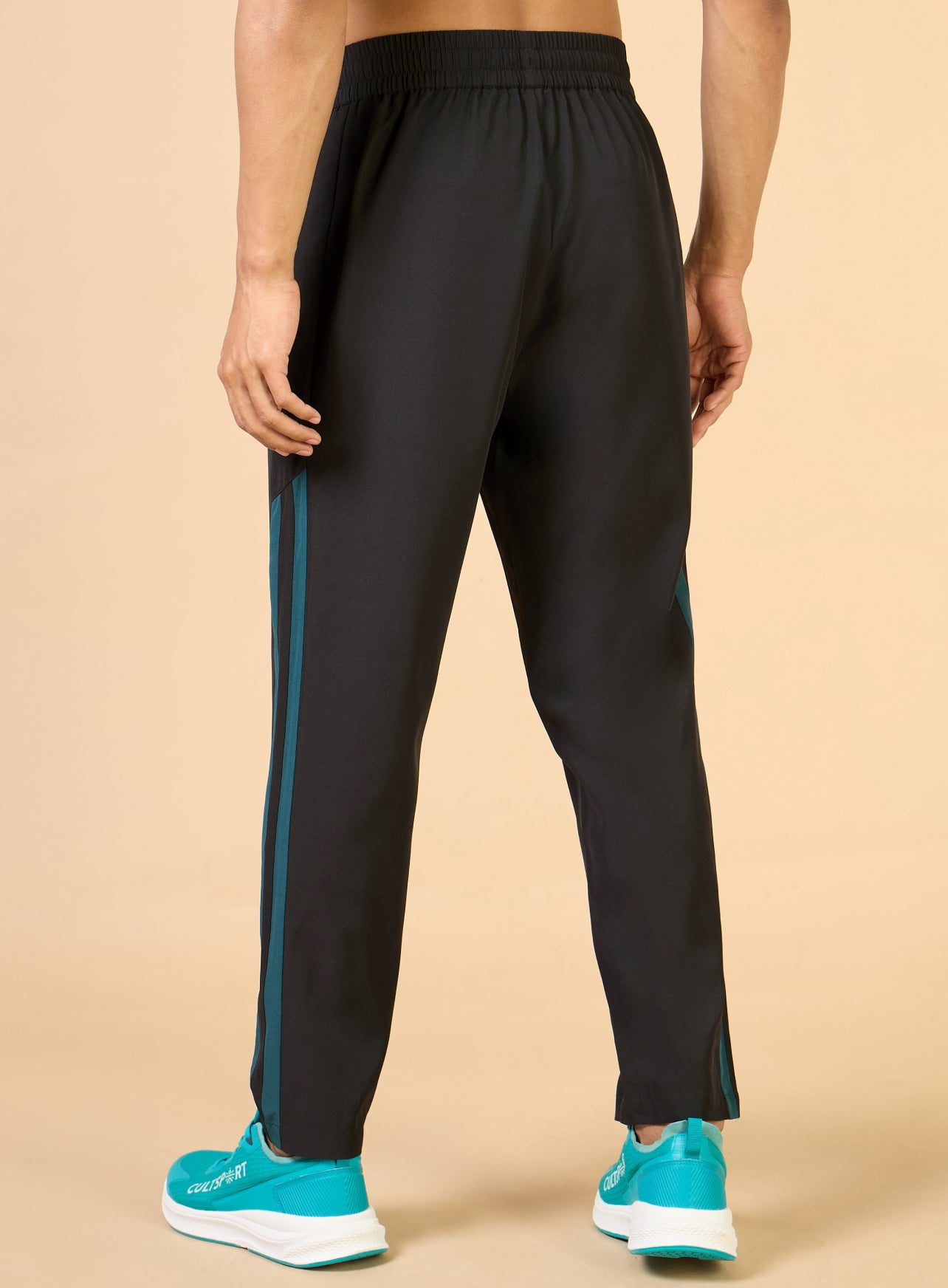 Men's Black Sporty Training Trackpants