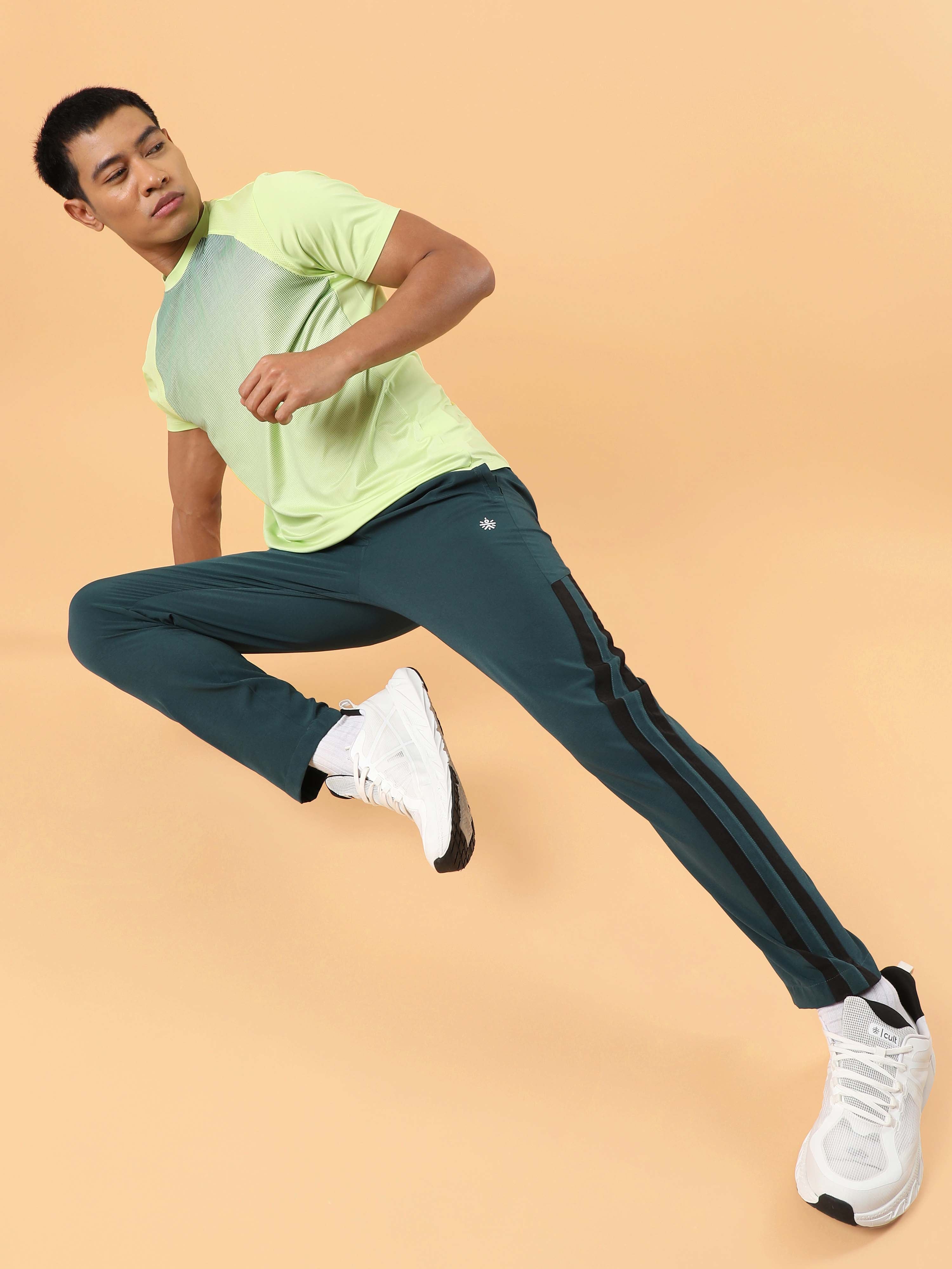 Men's Dark Green Sporty Training Trackpants