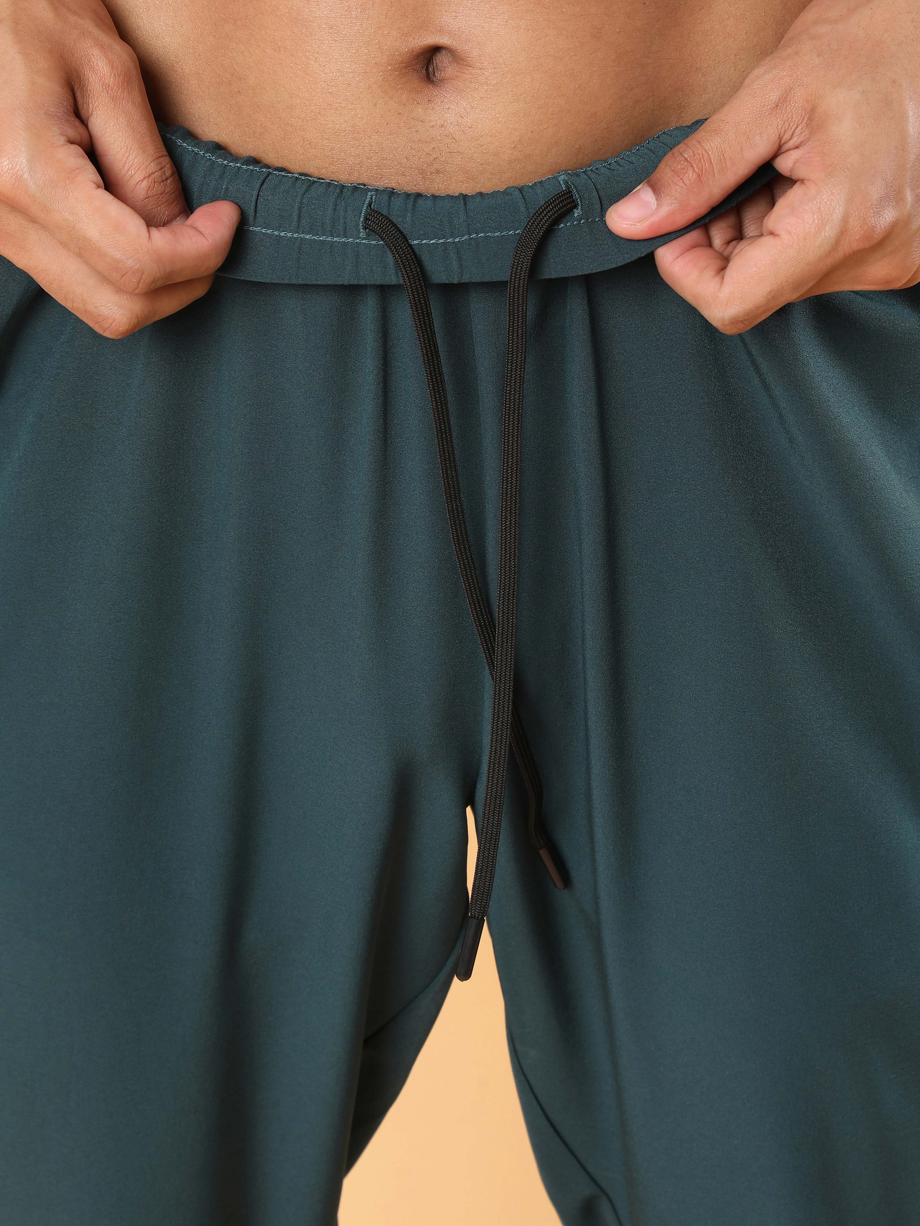 Men's Dark Green Sporty Training Trackpants