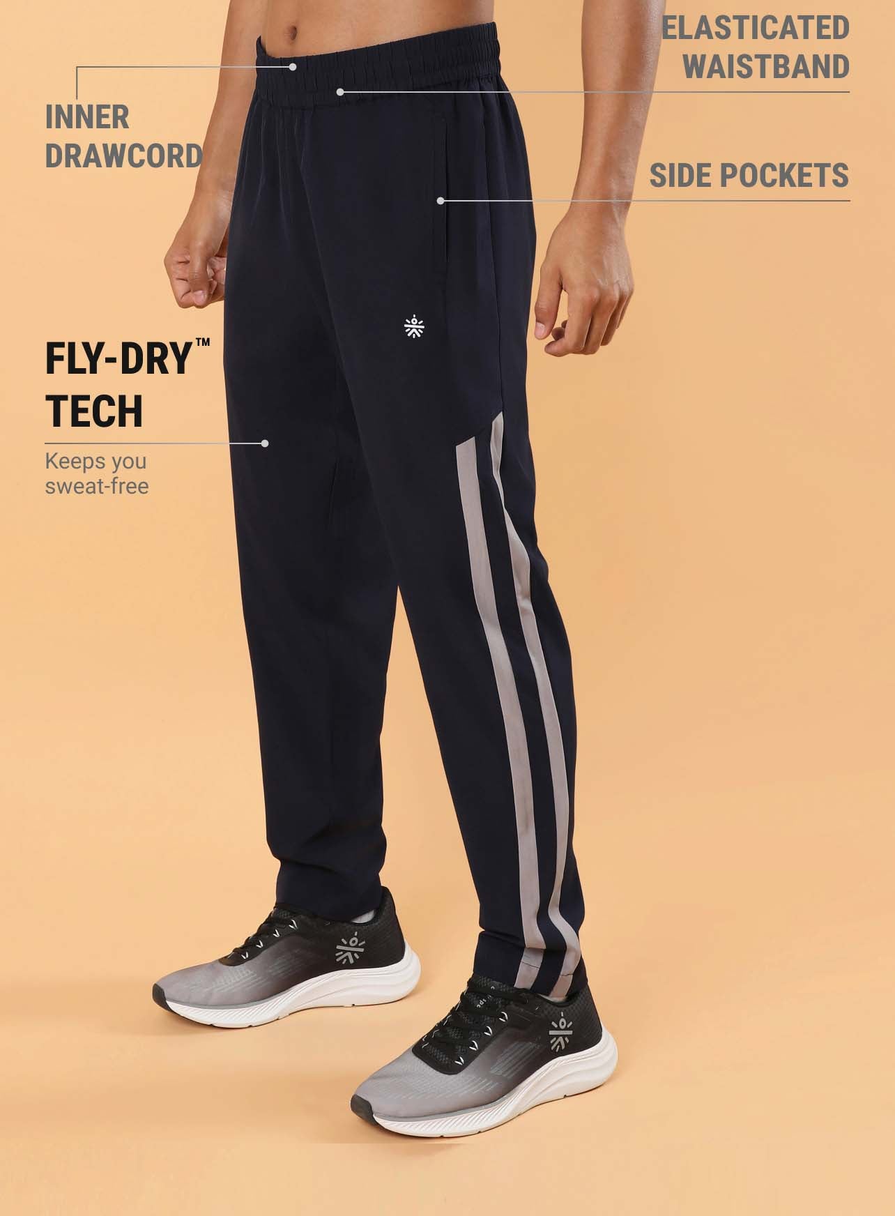 Men's Navy Sporty Training Trackpants